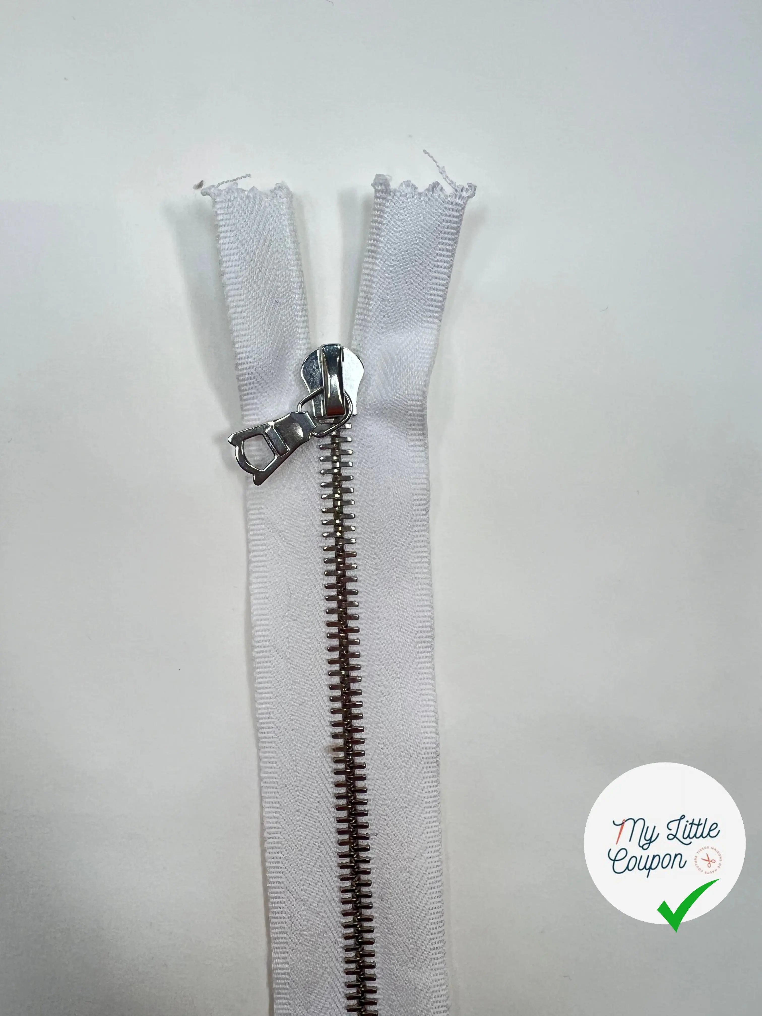 FERMETURE RIRI MÉTAL SÉPARABLE 25CM M6 BLANC - My Little Coupon