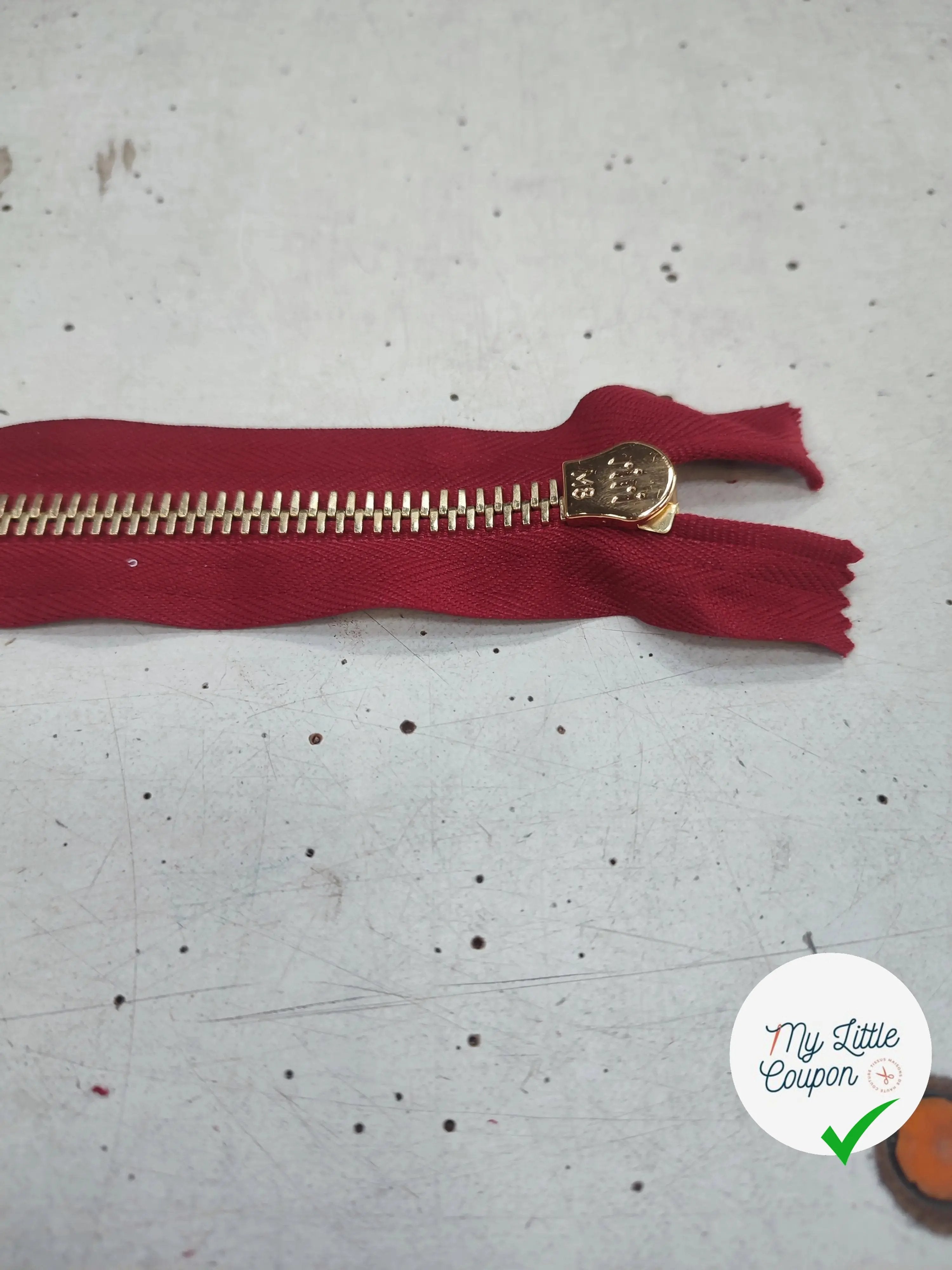 FERMETURE RIRI METAL NON SÉPARABLE 25CM MARRON CITROUILLE - My Little Coupon