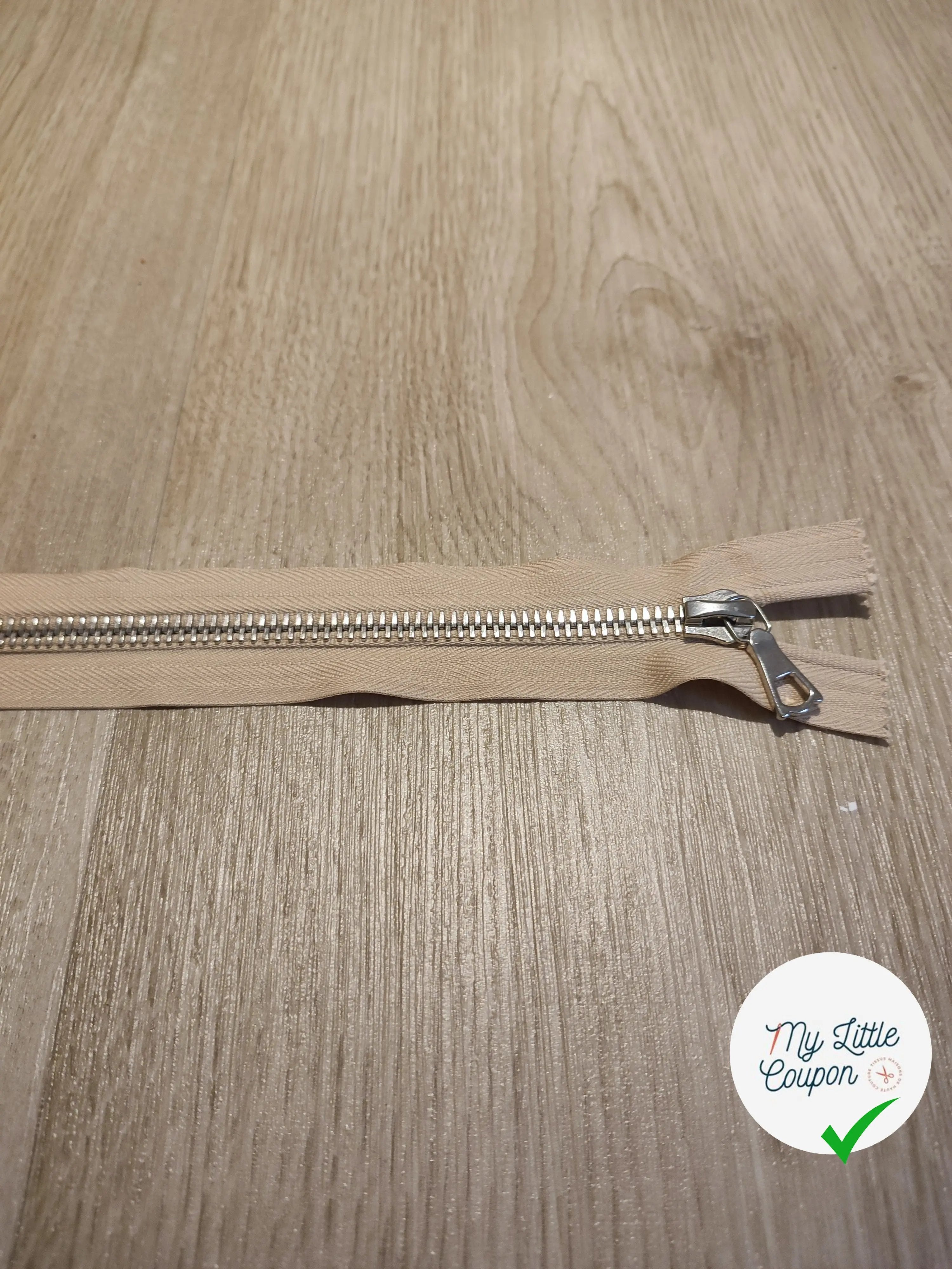 FERMETURE RIRI METAL SEPARABLE 60CM BEIGE - My Little Coupon