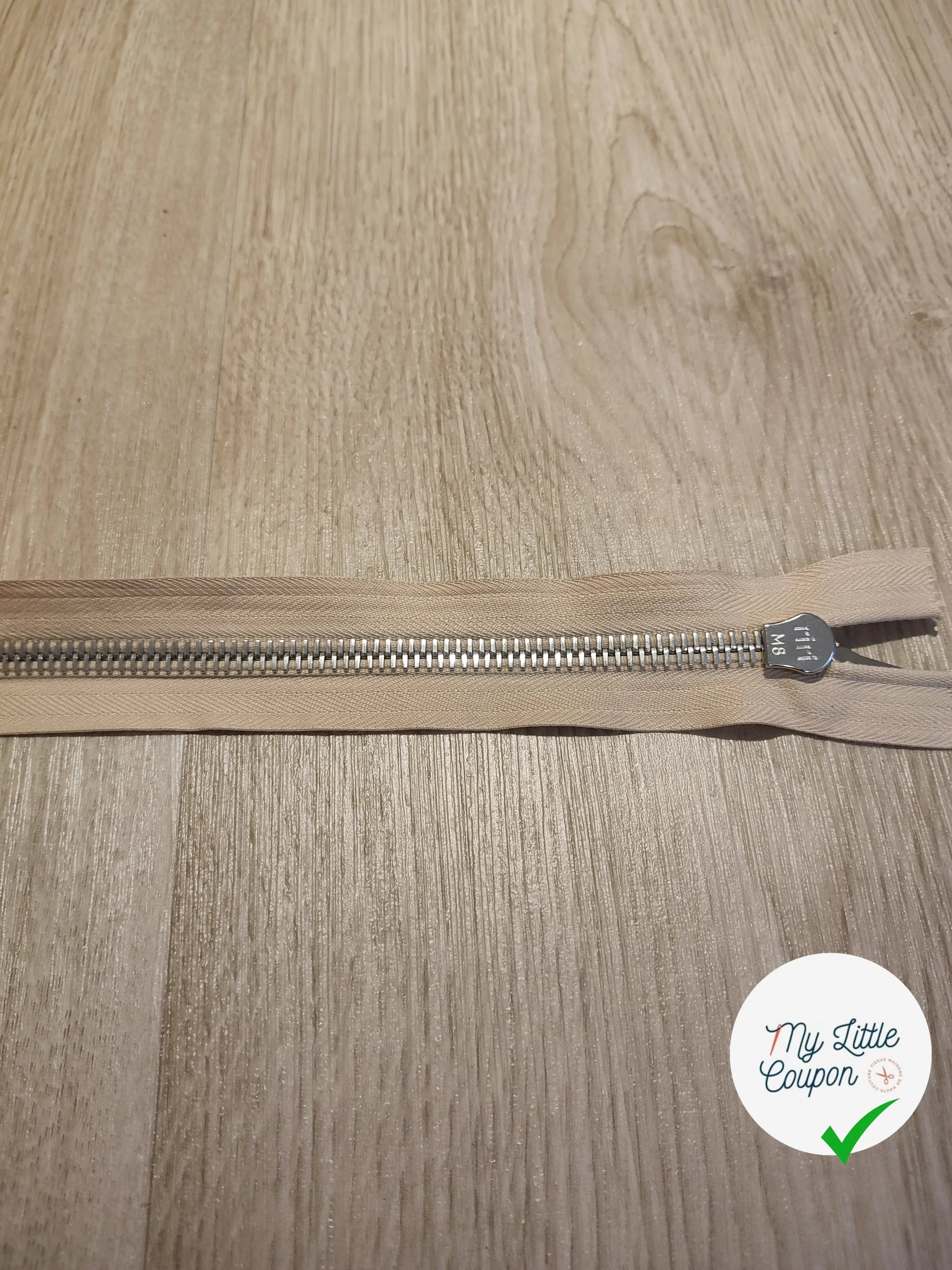 FERMETURE RIRI METAL SEPARABLE 60CM BEIGE - My Little Coupon