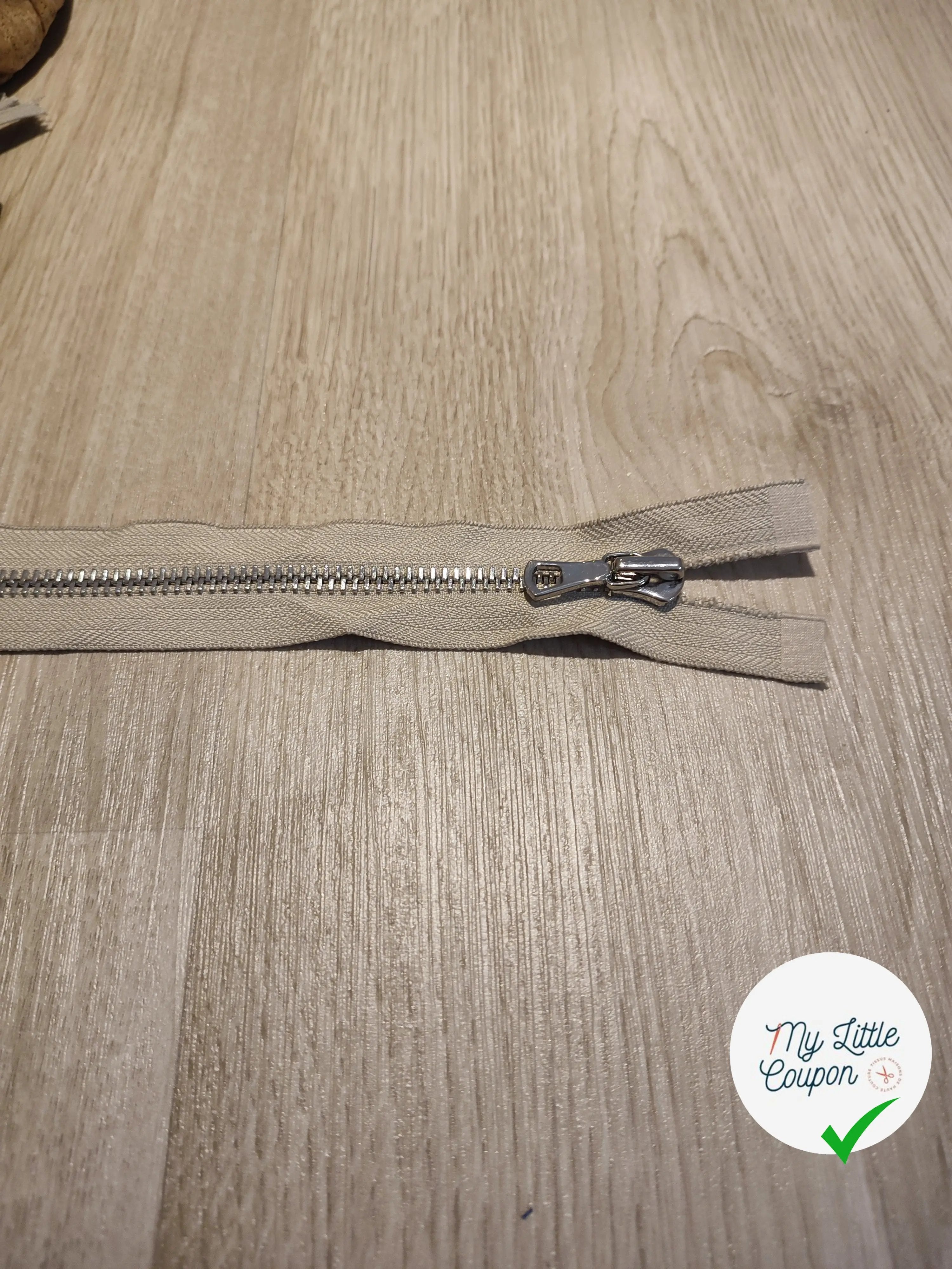 FERMETURE RIRI METAL SEPARABLE 60CM BEIGE - My Little Coupon