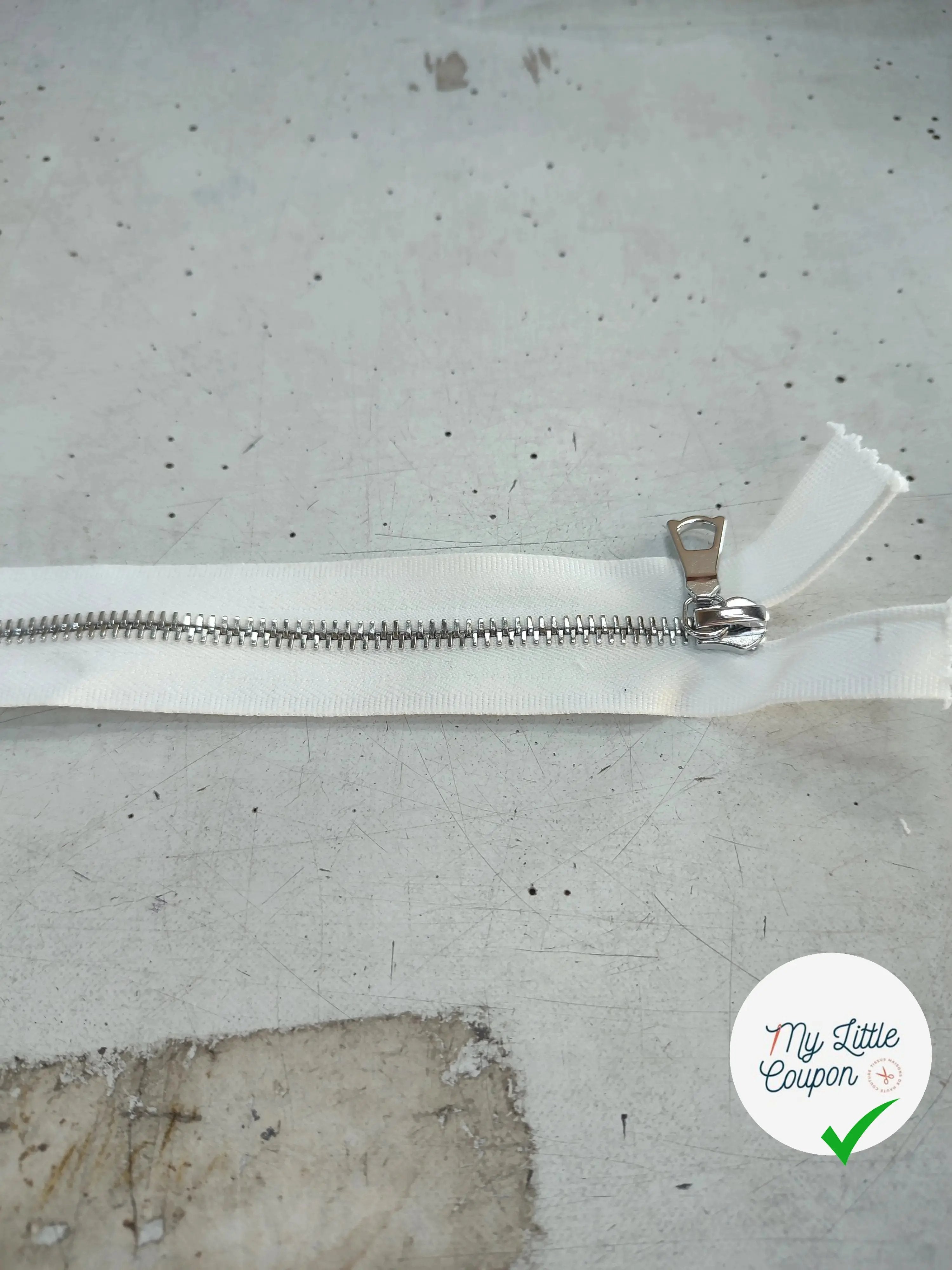 FERMETURE RIRI MÉTAL SÉPARABLE 90CM BLANC - My Little Coupon