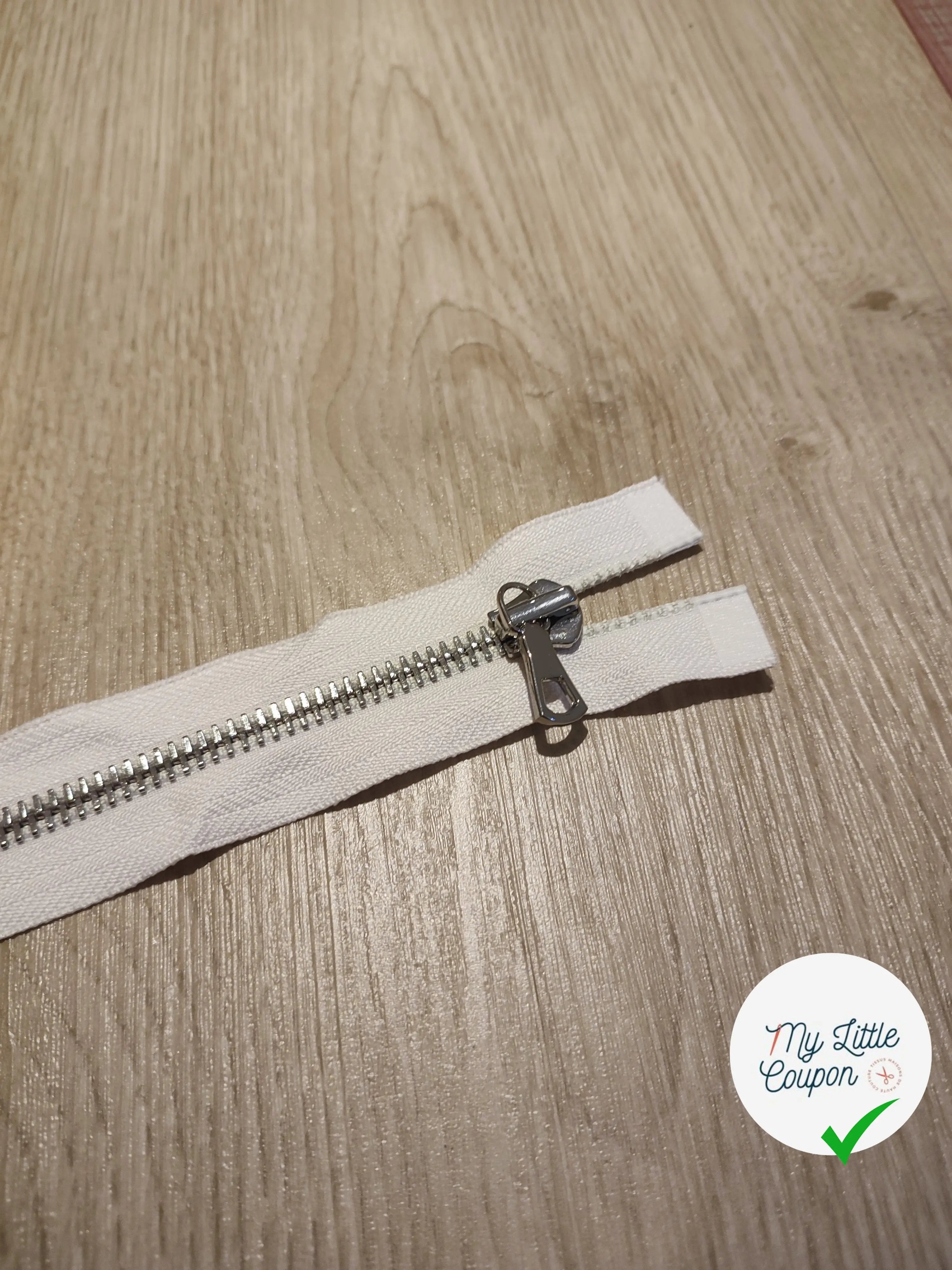 FERMETURE RIRI METAL SEPARABLE 60CM BLANC - My Little Coupon