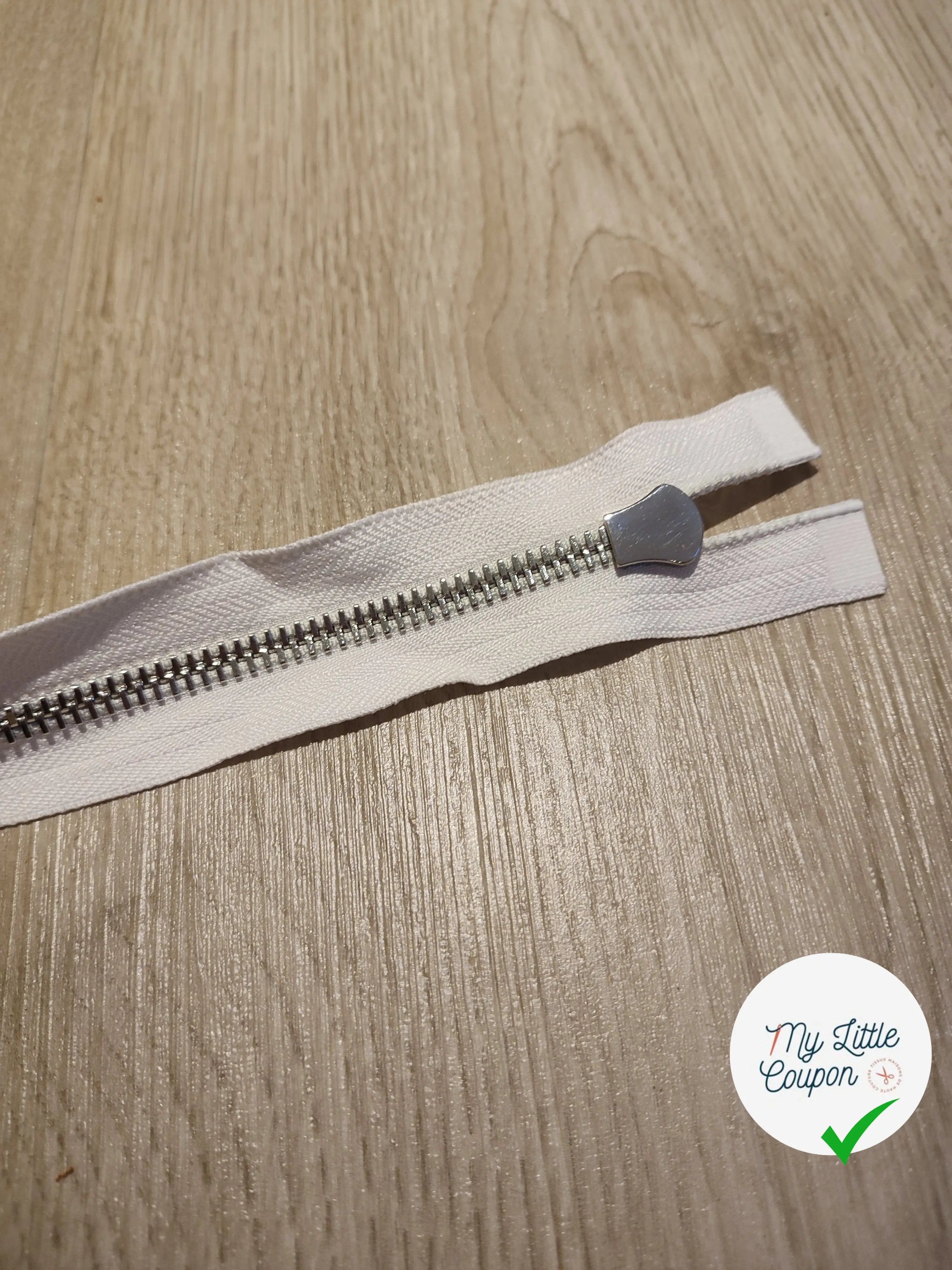 FERMETURE RIRI METAL SEPARABLE 60CM BLANC - My Little Coupon