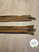 FERMETURE RIRI METAL NON SÉPARABLE DOUBLE CHEMINS 90CM MARRON - My Little Coupon