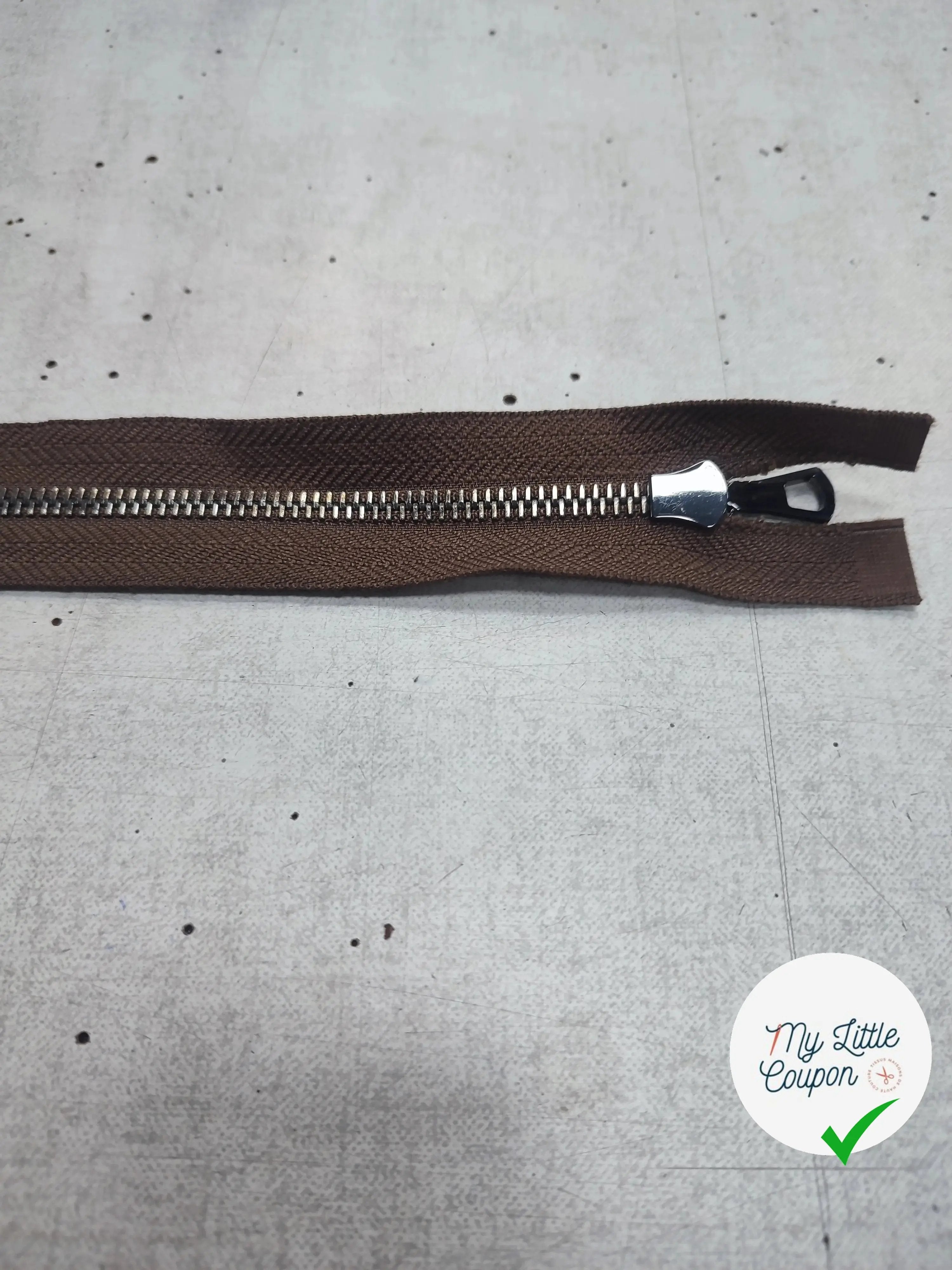 FERMETURE RIRI METAL SÉPARABLE 70CM MARRON FONCÉ - My Little Coupon