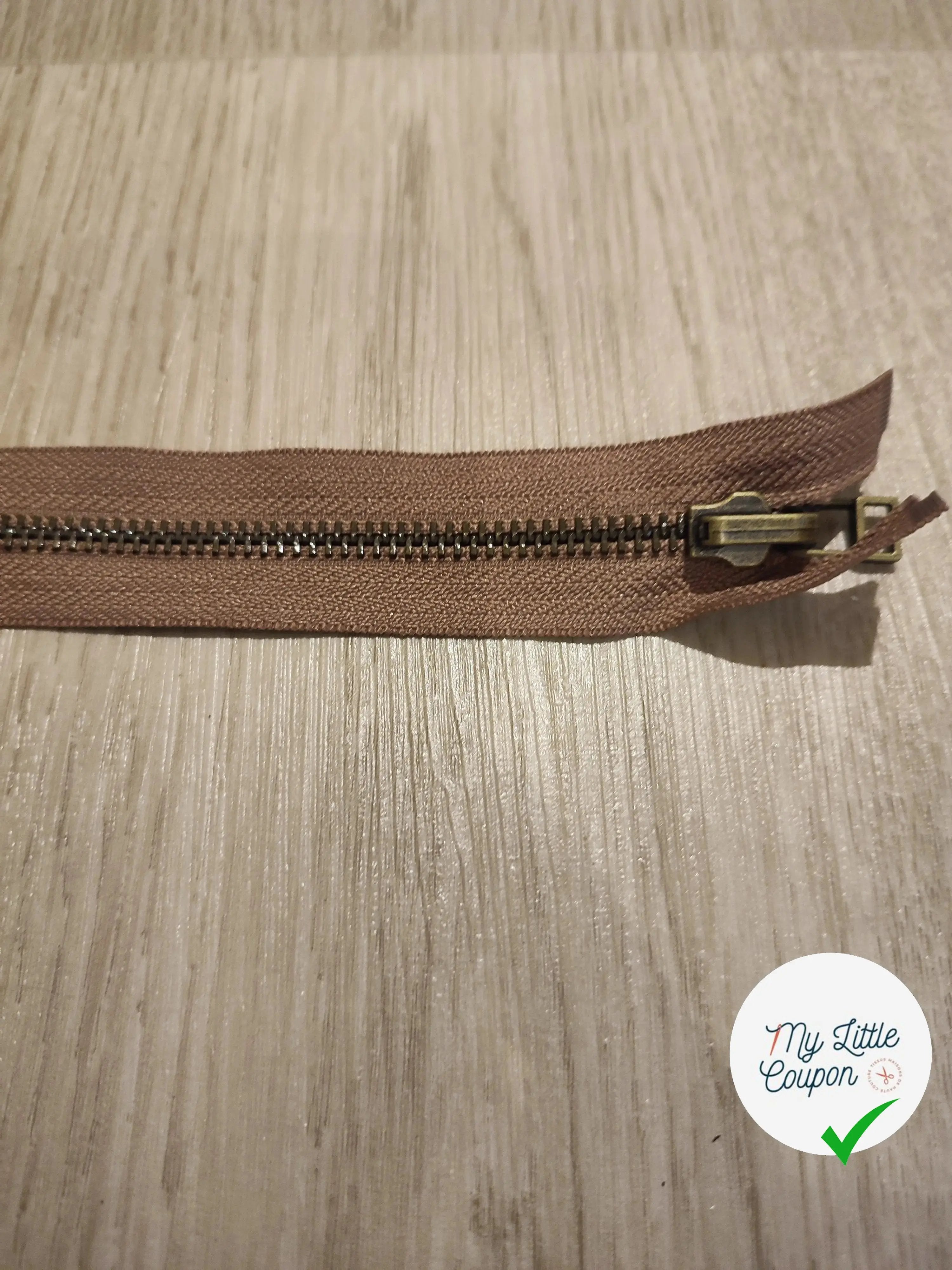 FERMETURE RIRI METAL SÉPARABLE RÉVERSIBLE 90CM MARRON CLAIR - My Little Coupon