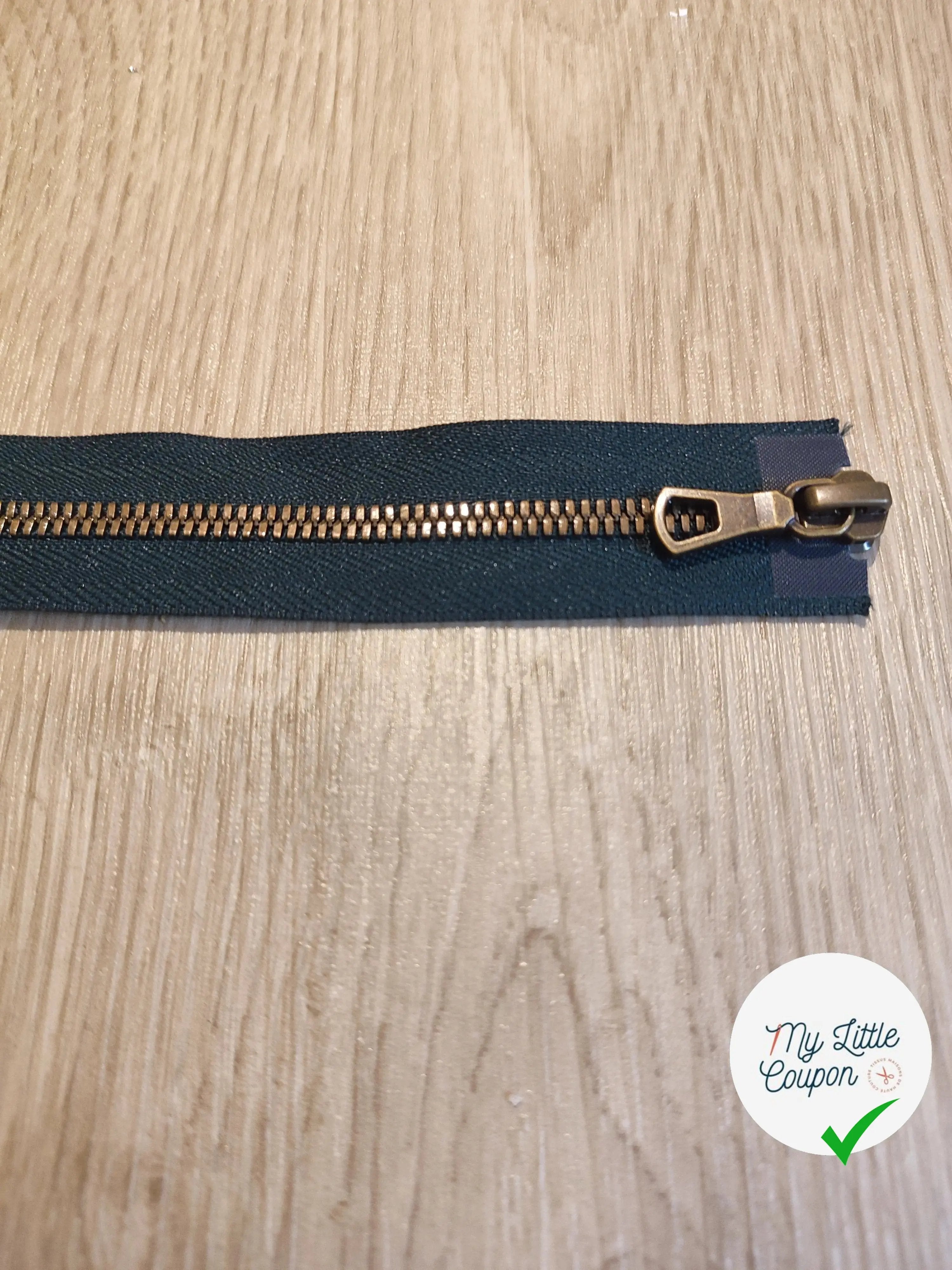 FERMETURE RIRI METAL NON SÉPARABLE DOUBLE CHEMINS 90CM VERT FONCÉ - My Little Coupon