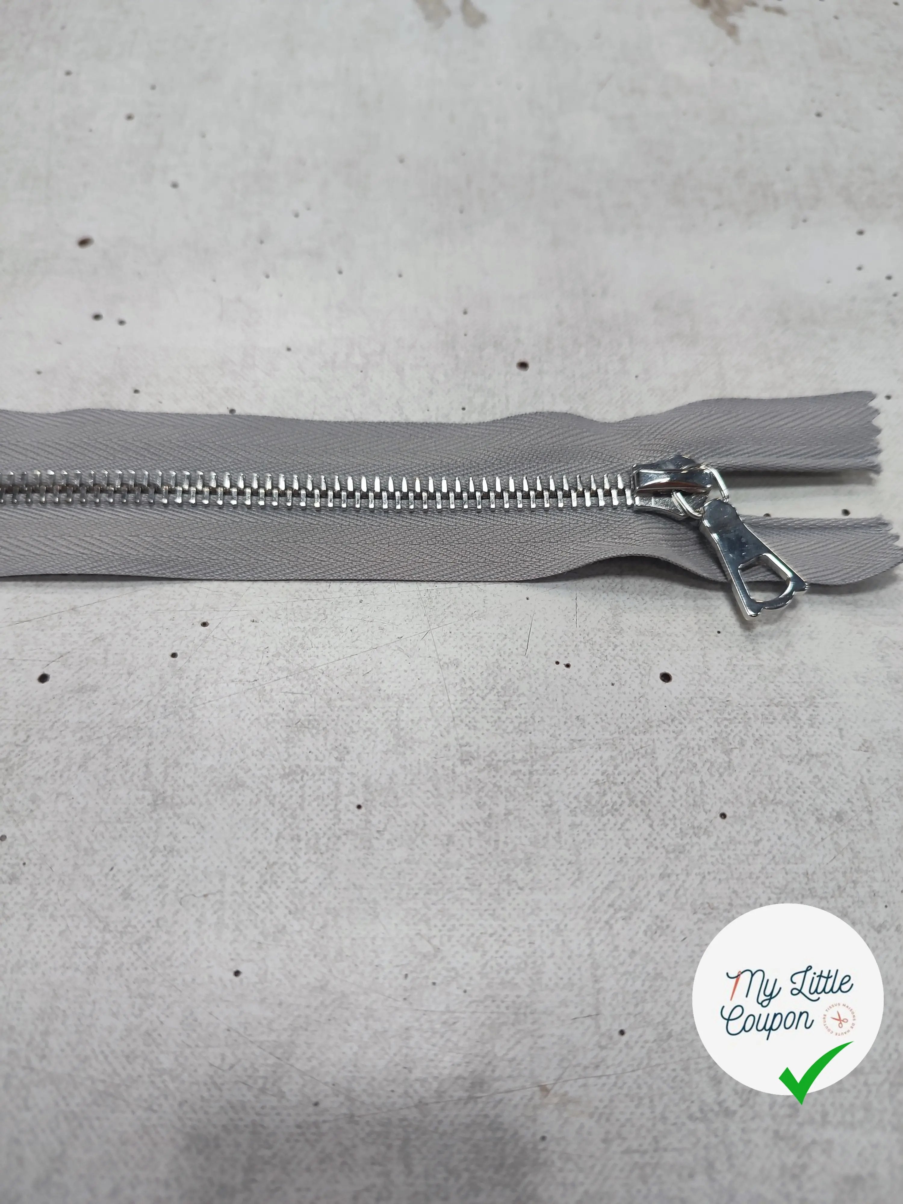 FERMETURE RIRI METAL SÉPARABLE 80CM GRIS M6 - My Little Coupon