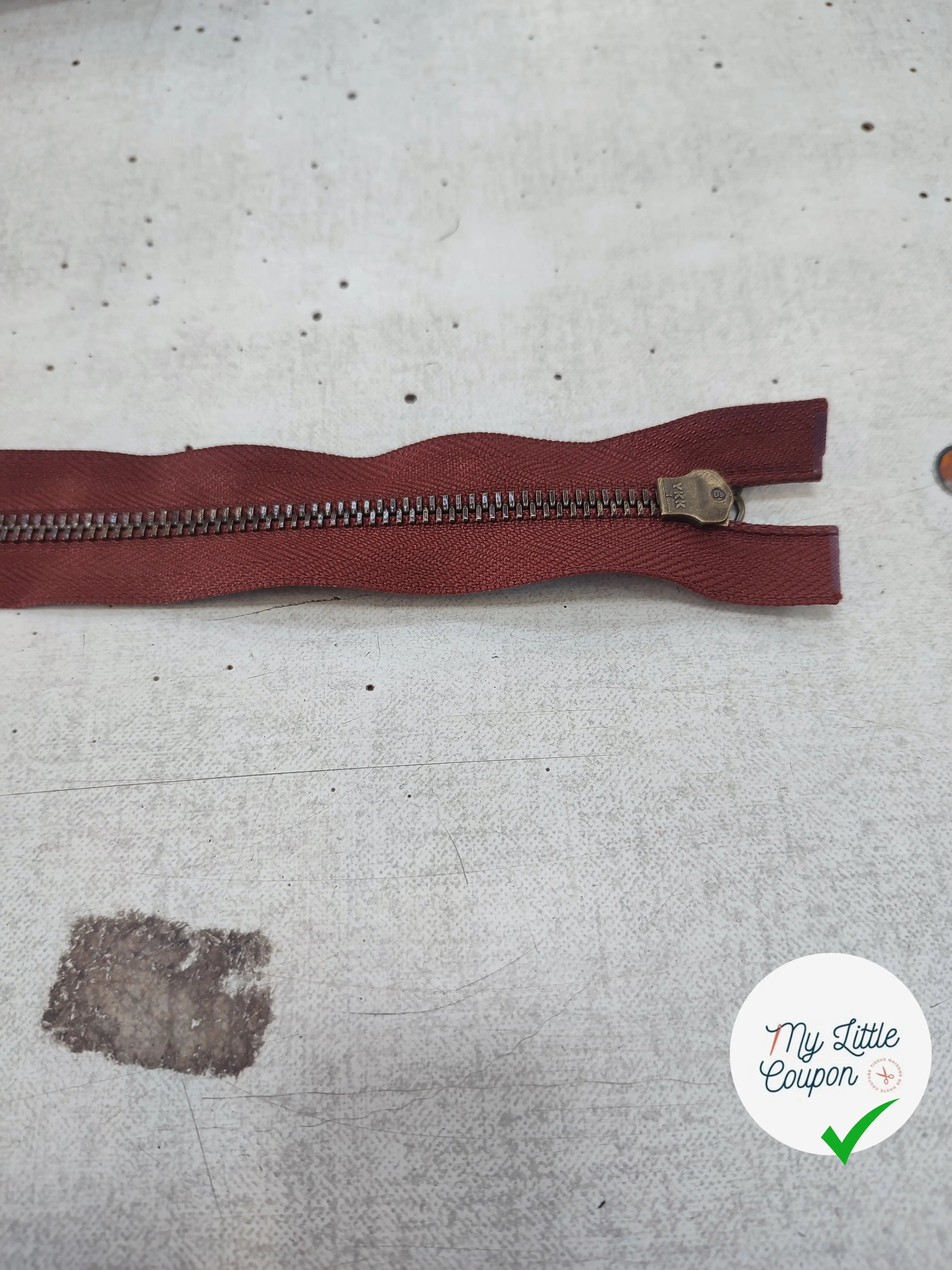 FERMETURE RIRI METAL SÉPARABLE 80CM ROUGE FONCÉ - My Little Coupon