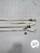 FERMETURE RIRI METAL NON SÉPARABLE DOUBLE CHEMIN BLANC CRÈME 100CM M8 - My Little Coupon