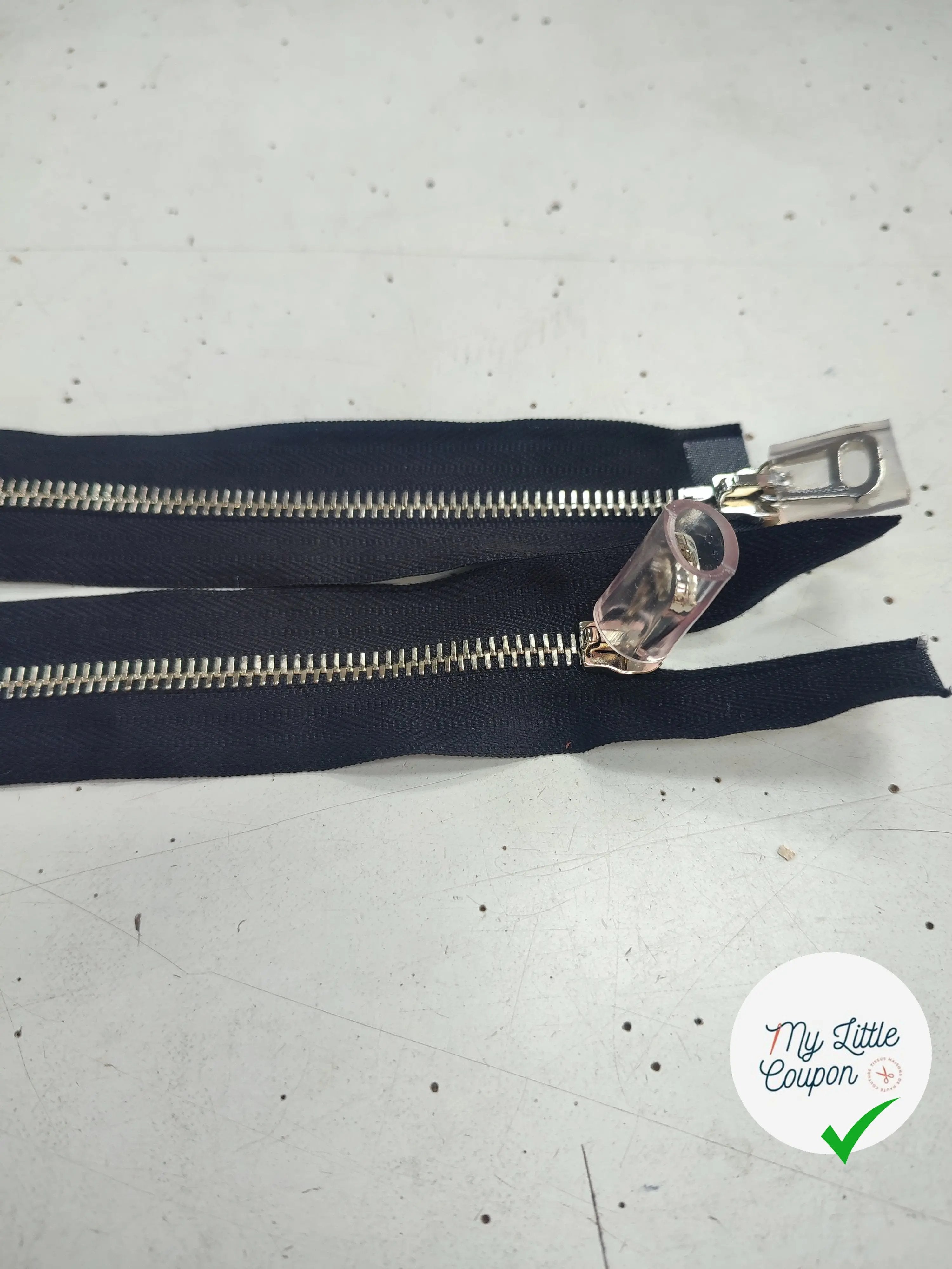 FERMETURE RIRI METAL SÉPARABLE DOUBLE ZIP 55CM NOIR - My Little Coupon