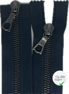 FERMETURE RIRI METAL SOMBRE DOUBLE VOIES 90CM M6 BLEU FONCÉ - My Little Coupon