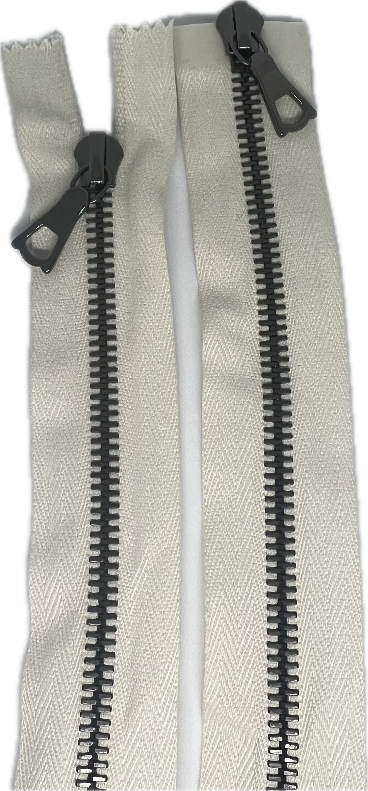 FERMETURE RIRI METAL SOMBRE DOUBLE VOIES 90CM M6 BLANCHE - My Little Coupon