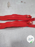 FERMETURE RIRI PLASTIQUE NON SÉPARABLE DOUBLE ZIP 100CM ROUGE - My Little Coupon