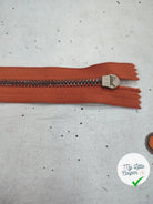 FERMETURE RIRI METAL NON SÉPARABLE 25CM MARRON CITROUILLE - My Little Coupon