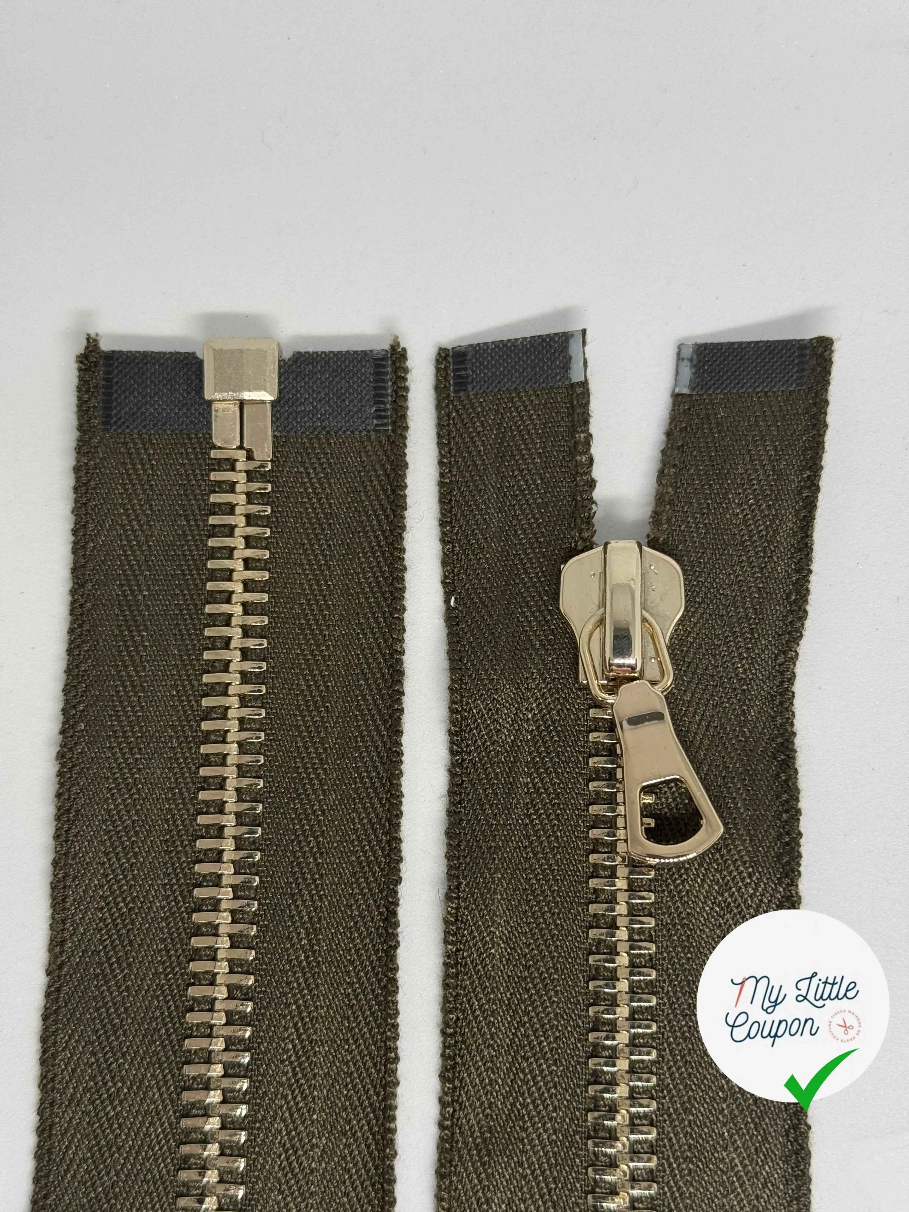 FERMETURE SÉPARABLE 60CM VERT KAKI - My Little Coupon