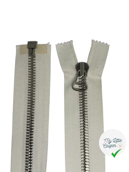 FERMETURE SÉPARABLE BLANCHE 60CM - My Little Coupon