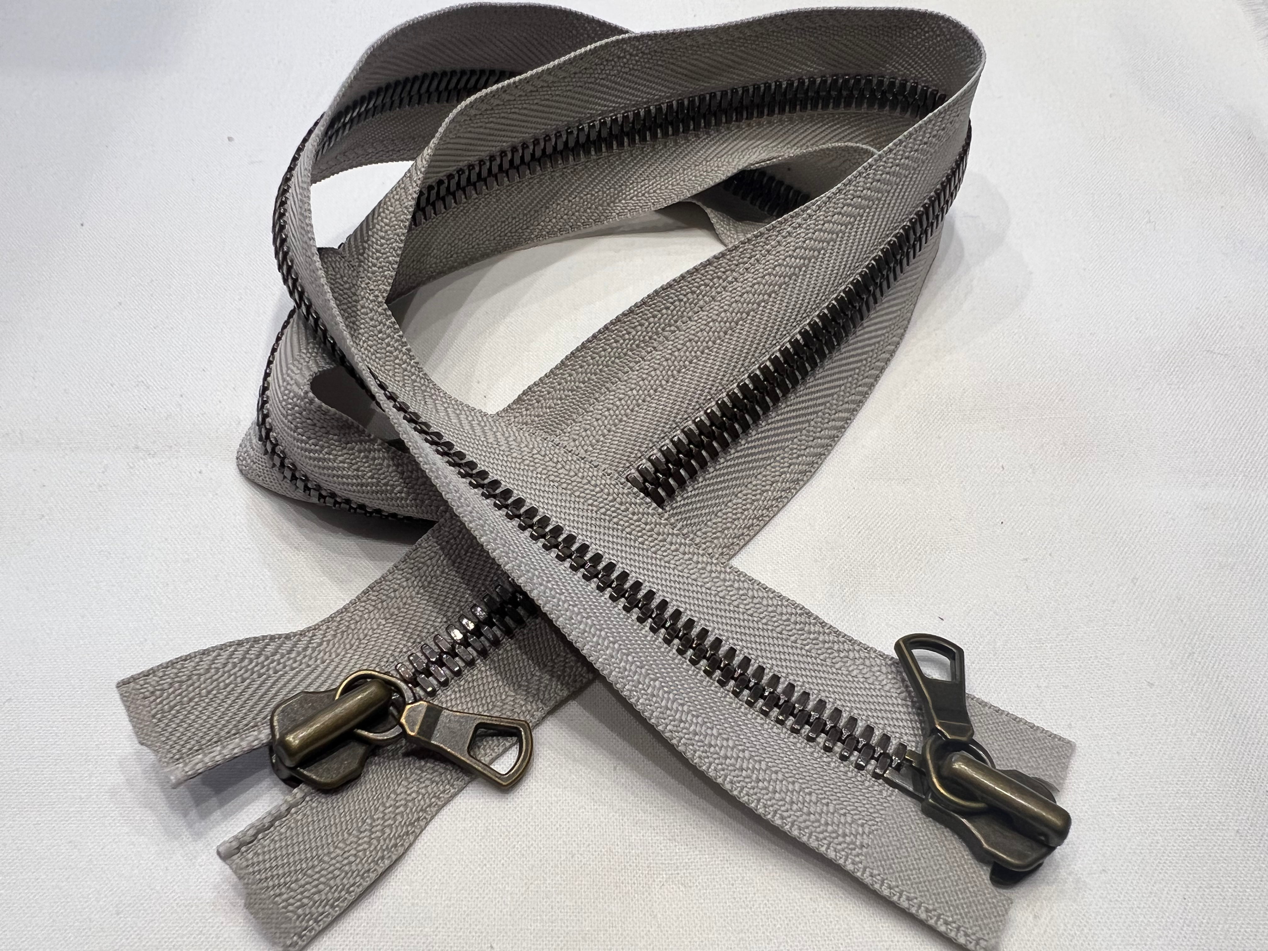 FERMETURE SÉPARABLE DOUBLE CURSEUR GRISE 85 CM - My Little Coupon