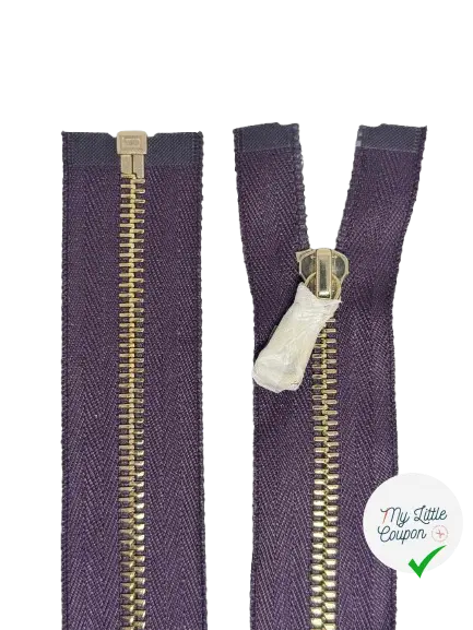 FERMETURE SÉPARABLE MÉTAL DORÉ 60CM MYRTILLE - My Little Coupon
