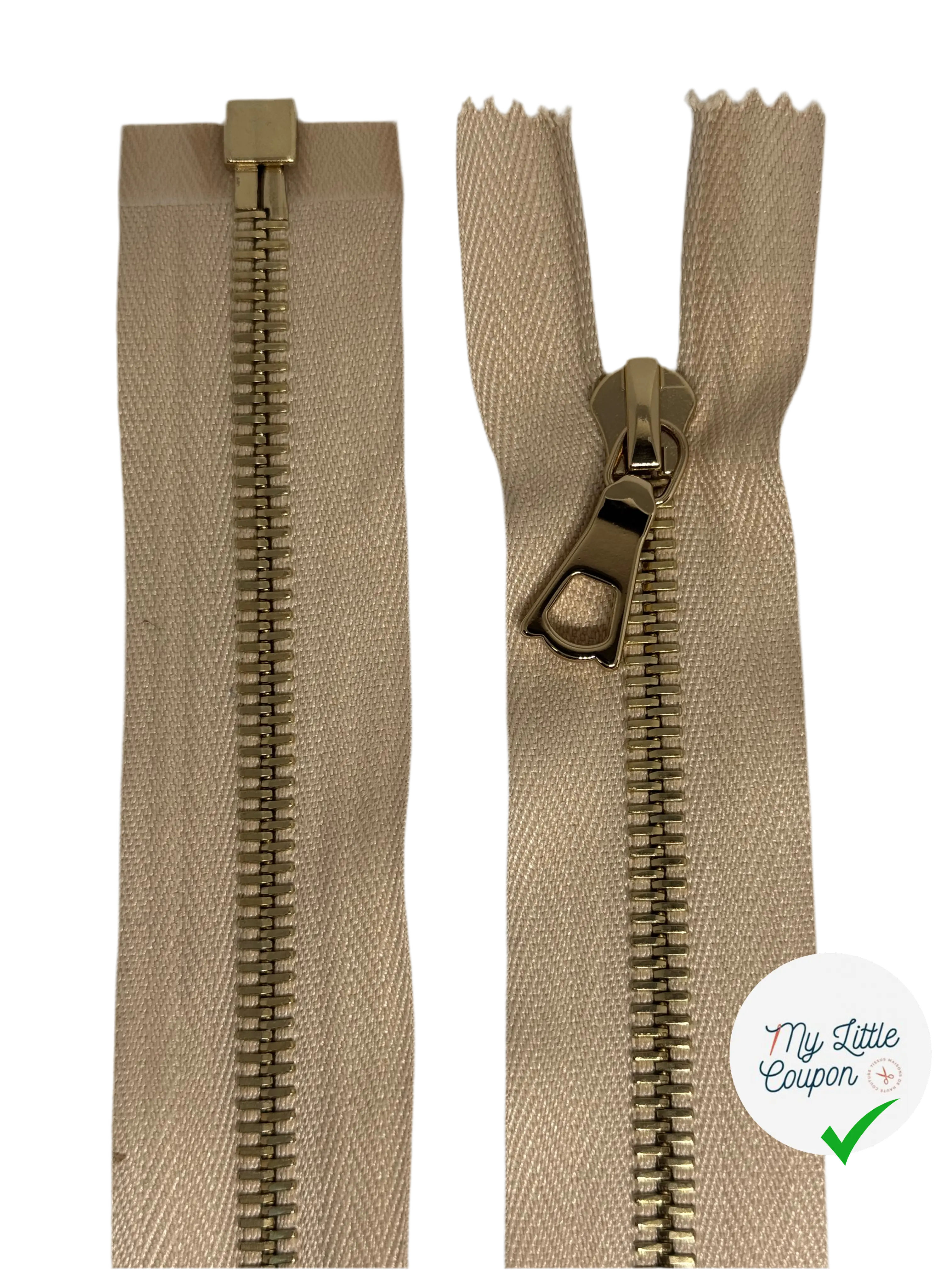 FERMETURE SÉPARABLE MÉTAL DORÉ 78CM - My Little Coupon