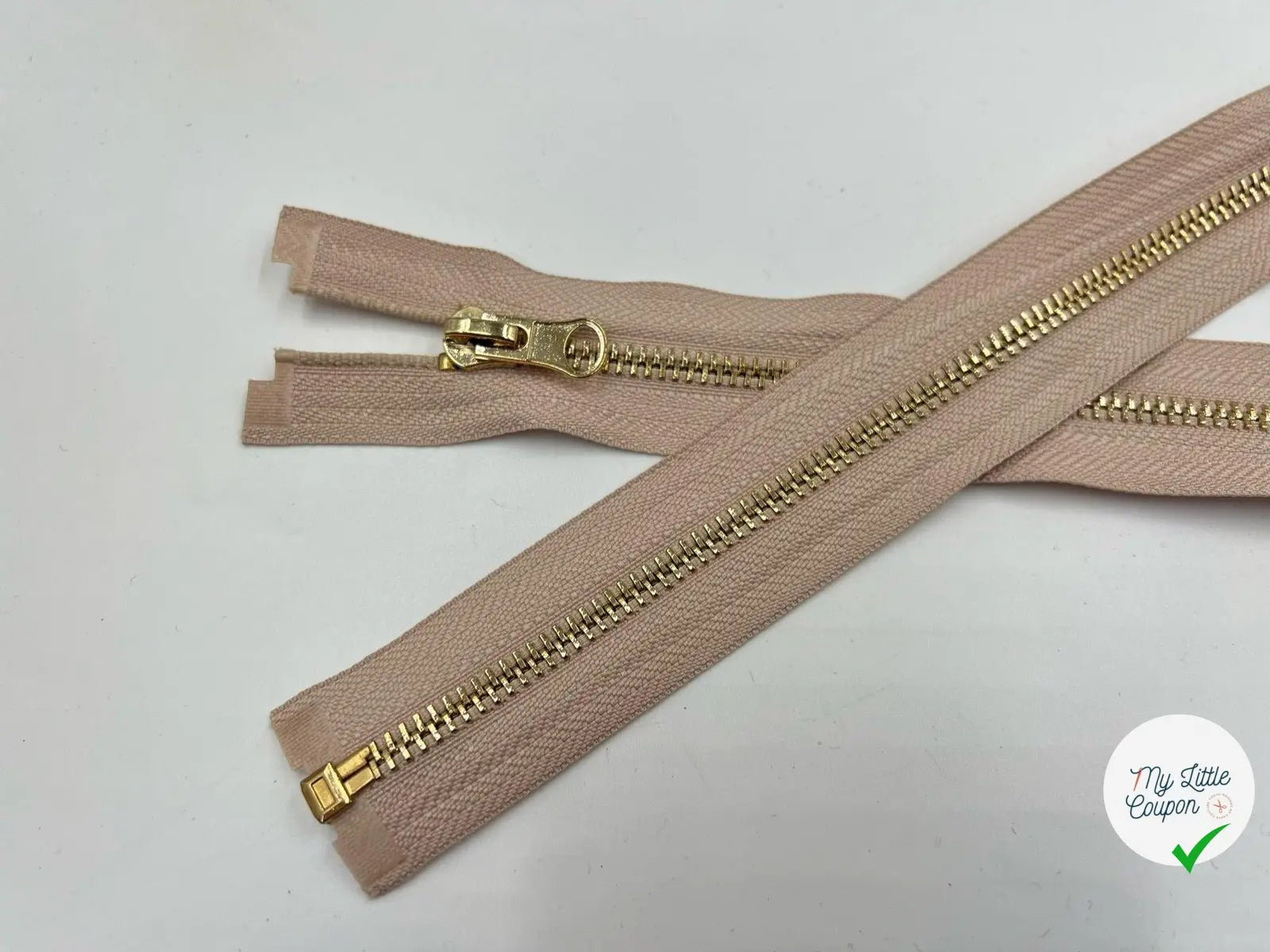 FERMETURE SÉPARABLE MÉTAL OR COLORIS BEIGE 70CM - My Little Coupon - tissu - coudre