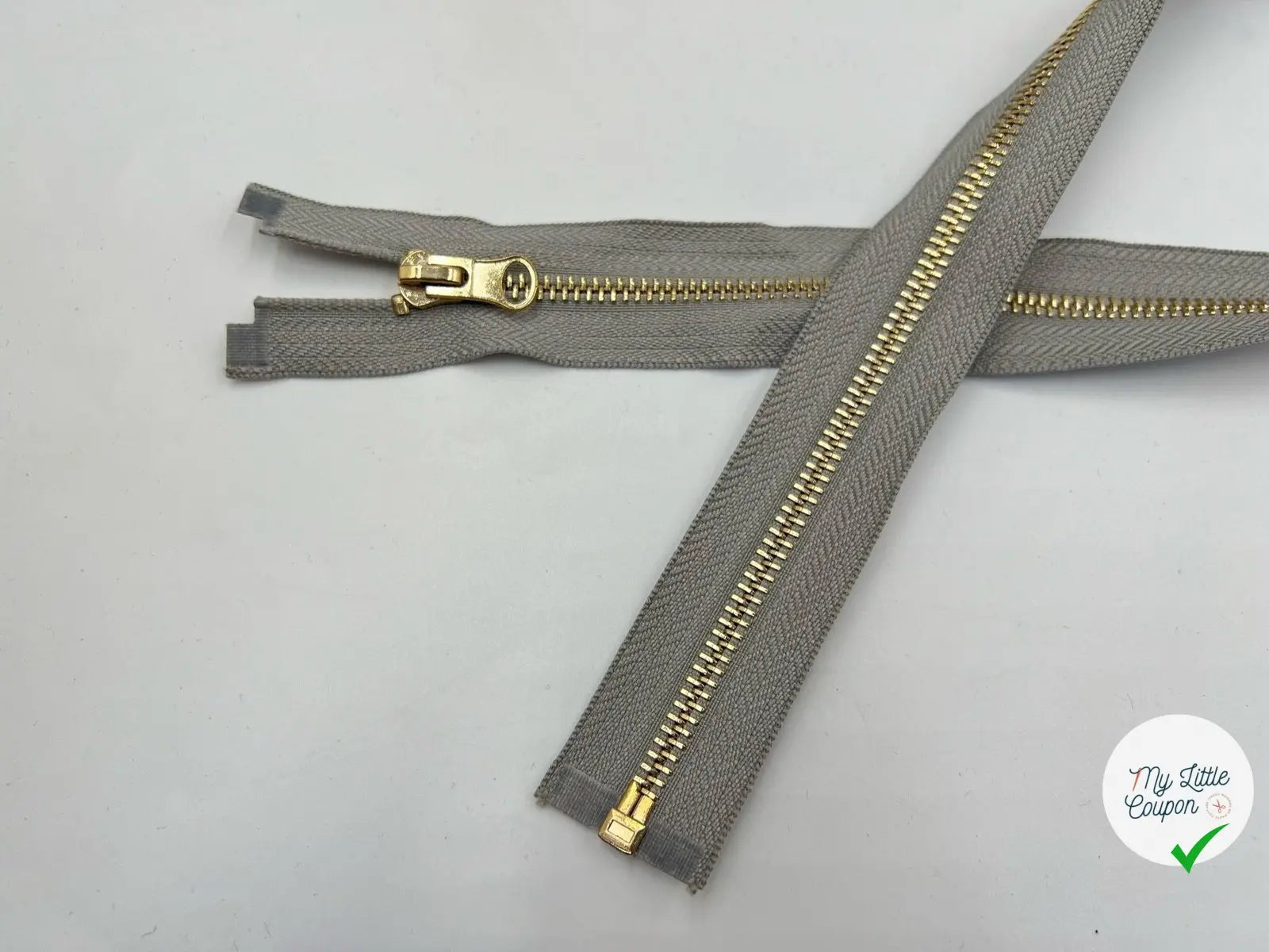 FERMETURE SÉPARABLE MÉTAL OR COLORIS GRIS 70CM - My Little Coupon - tissu - coudre