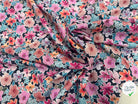 FINE POPLIN DIGITAL FLOWERS – NAVY - My Little Coupon