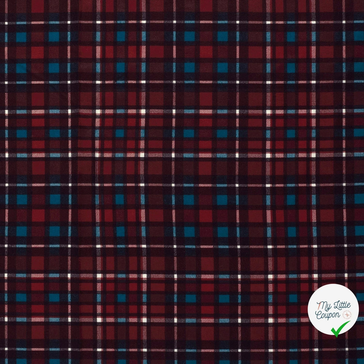 FLANELLE DE COTON CARREAUX ÉCOSSAIS ROUGE - My Little Coupon