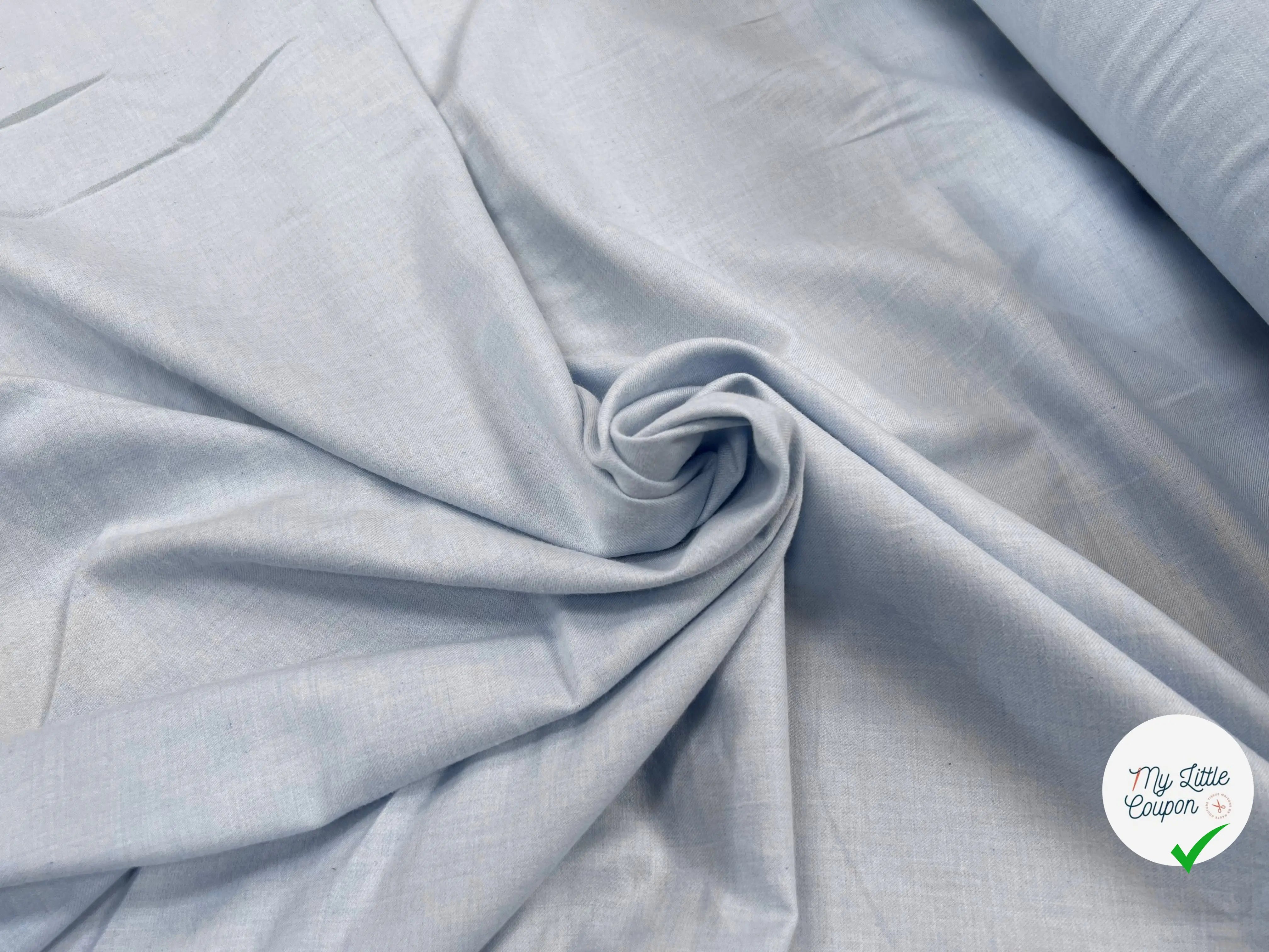FLANELLE DE COTON DOUCE BLEU CLAIR - My Little Coupon