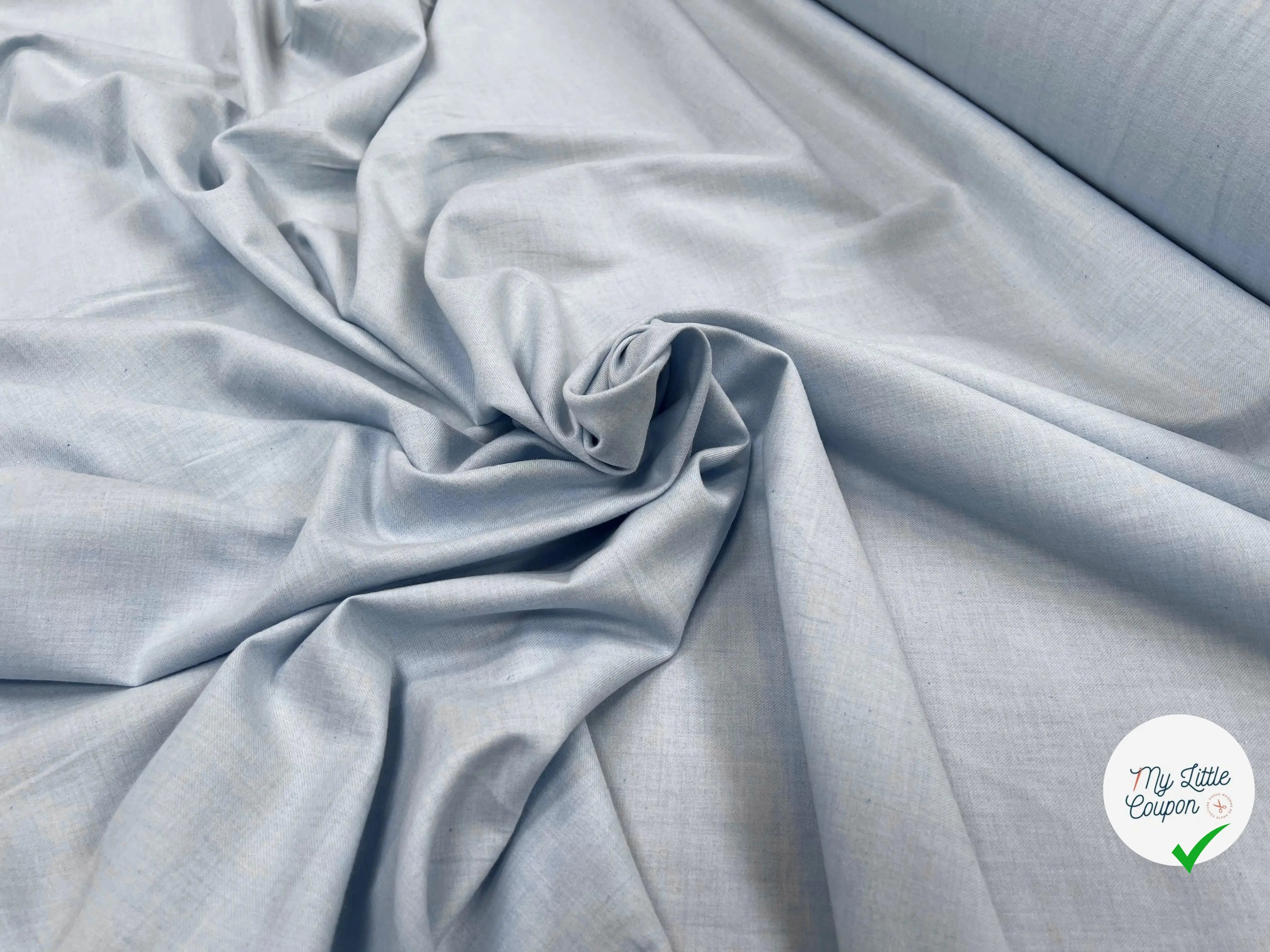 FLANELLE DE COTON DOUCE BLEU CLAIR - My Little Coupon