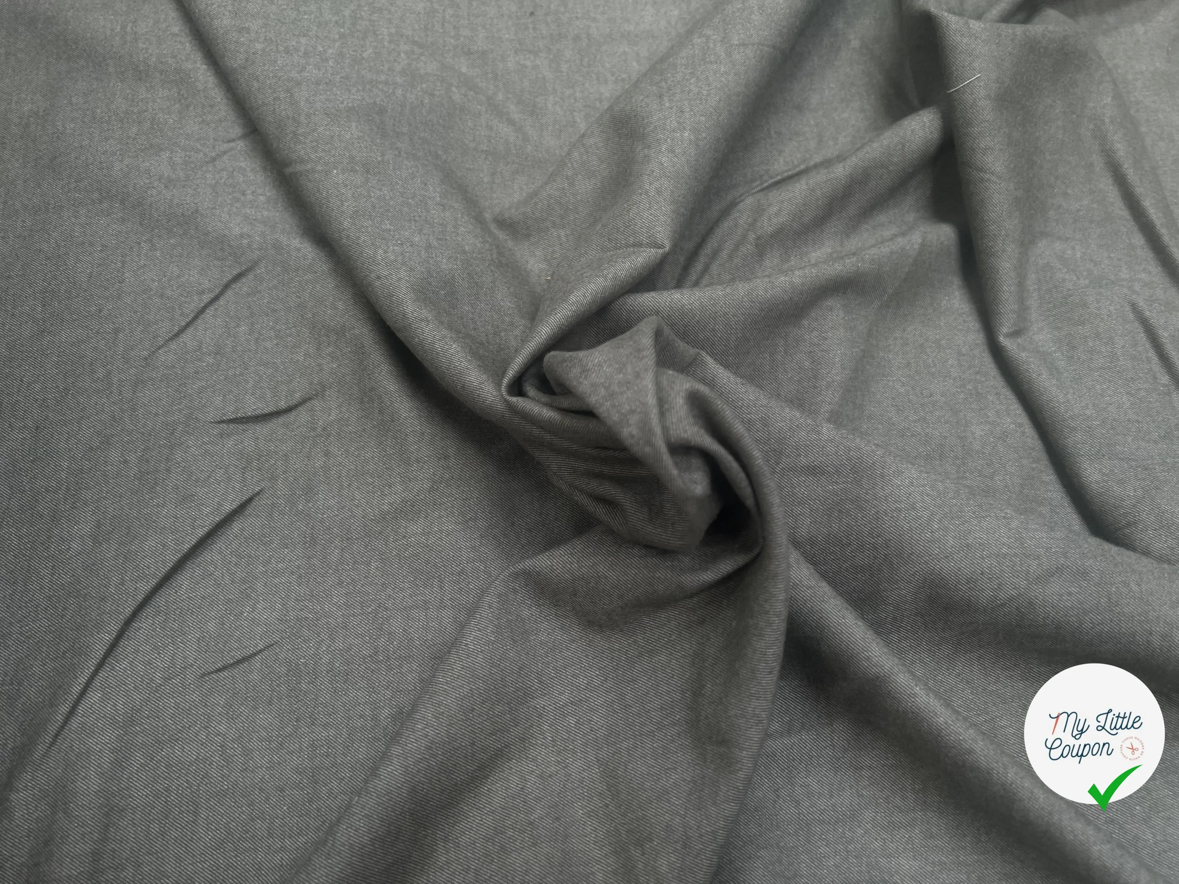 FLANELLE DE COTON SERGEE VERT TILLEUL DOUCE - My Little Coupon