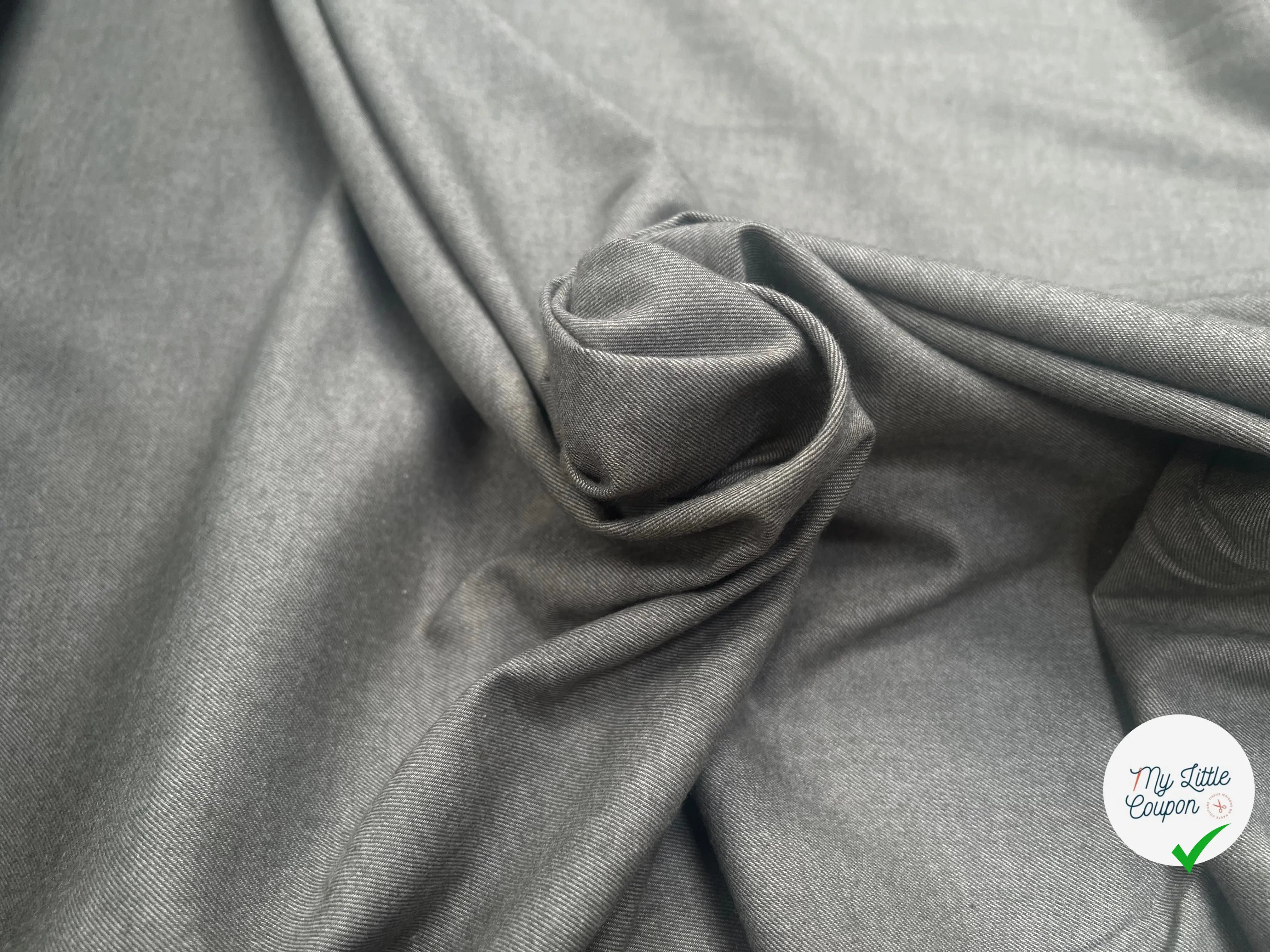 FLANELLE DE COTON SERGEE VERT TILLEUL DOUCE - My Little Coupon