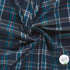 FLANELLE DE COTON TARTAN BLEU MARINE - My Little Coupon
