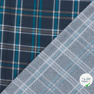 FLANELLE DE COTON TARTAN BLEU MARINE - My Little Coupon