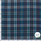 FLANELLE DE COTON TARTAN BLEU MARINE - My Little Coupon