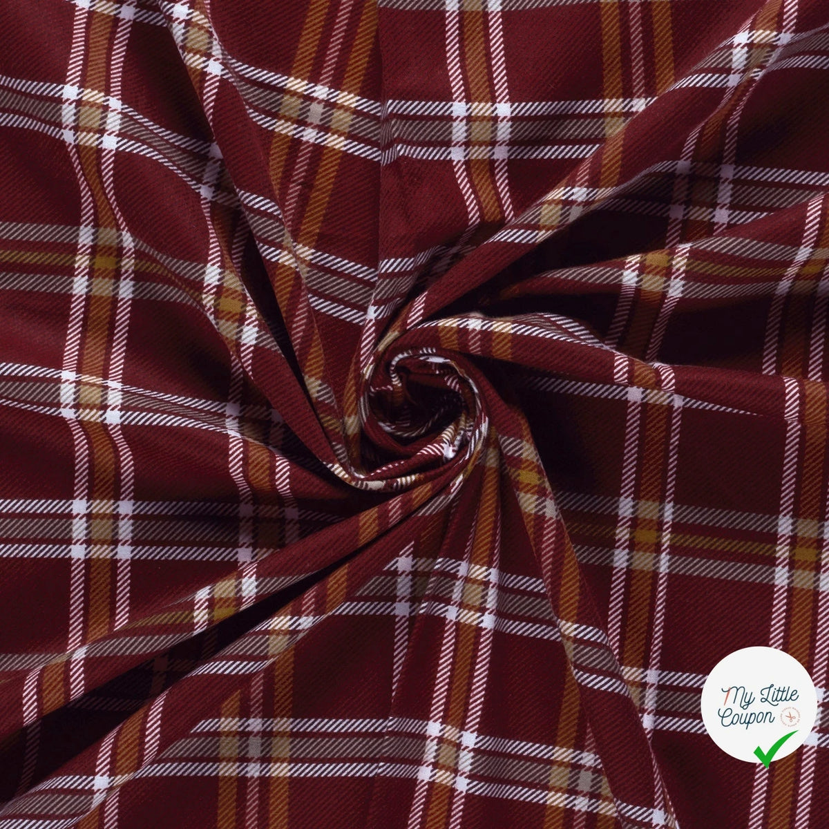 FLANELLE DE COTON TARTAN ROUGE - My Little Coupon
