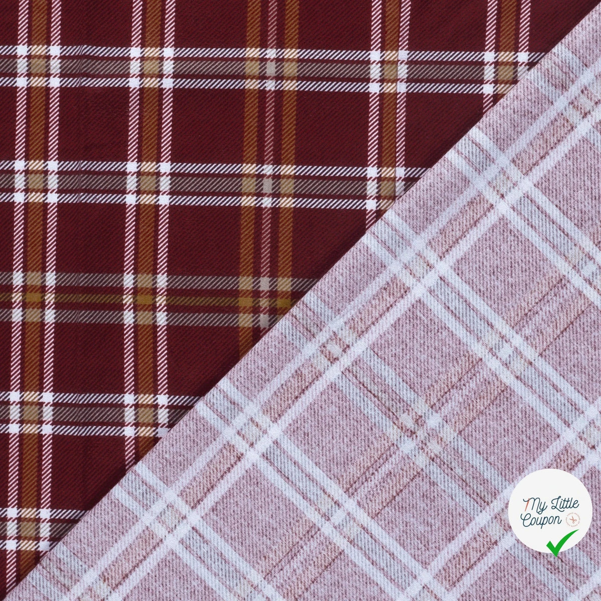 FLANELLE DE COTON TARTAN ROUGE - My Little Coupon