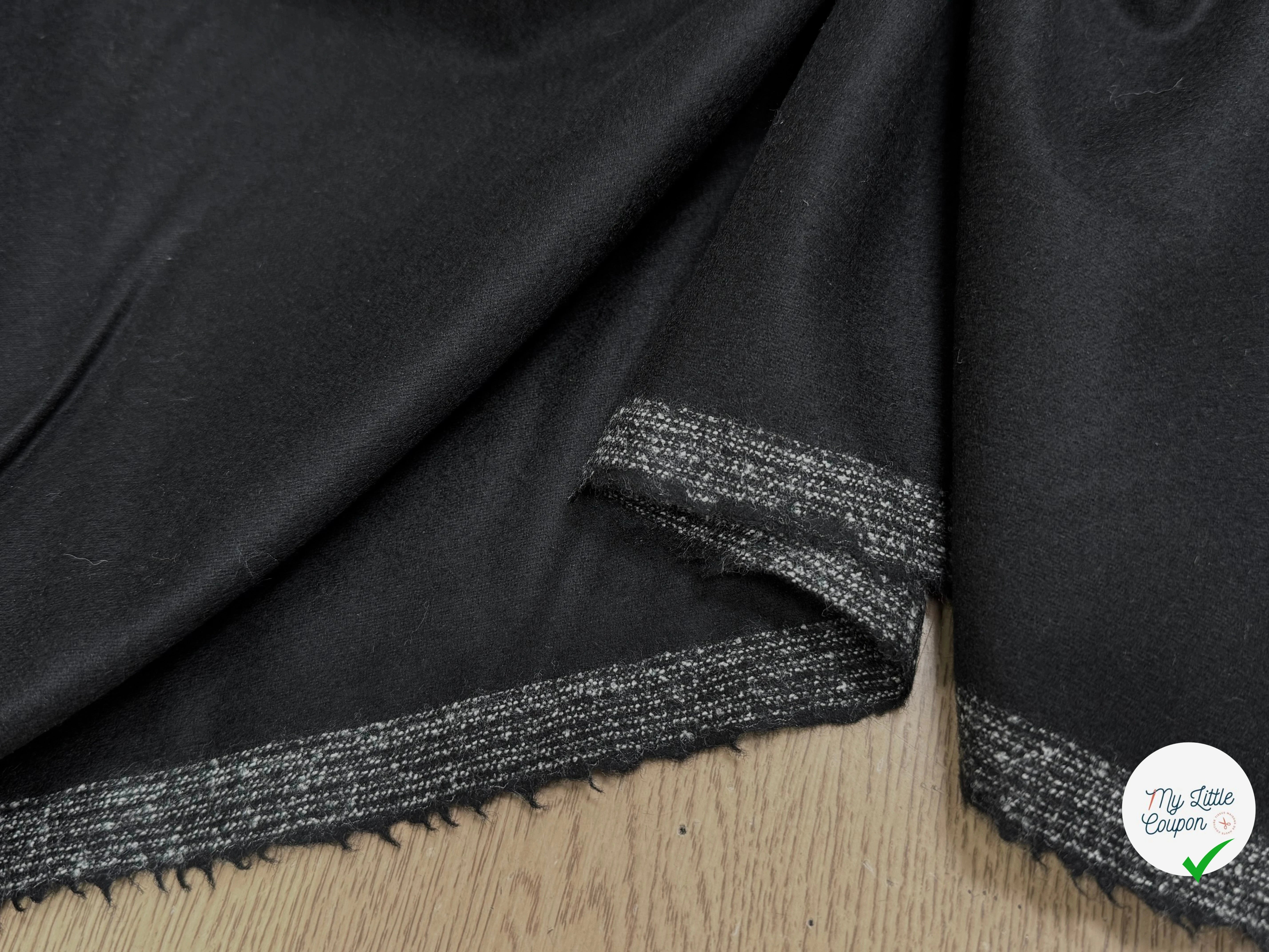 FLANELLE DE LAINE NOIR PROFONDE ULTRA CHIC - My Little Coupon