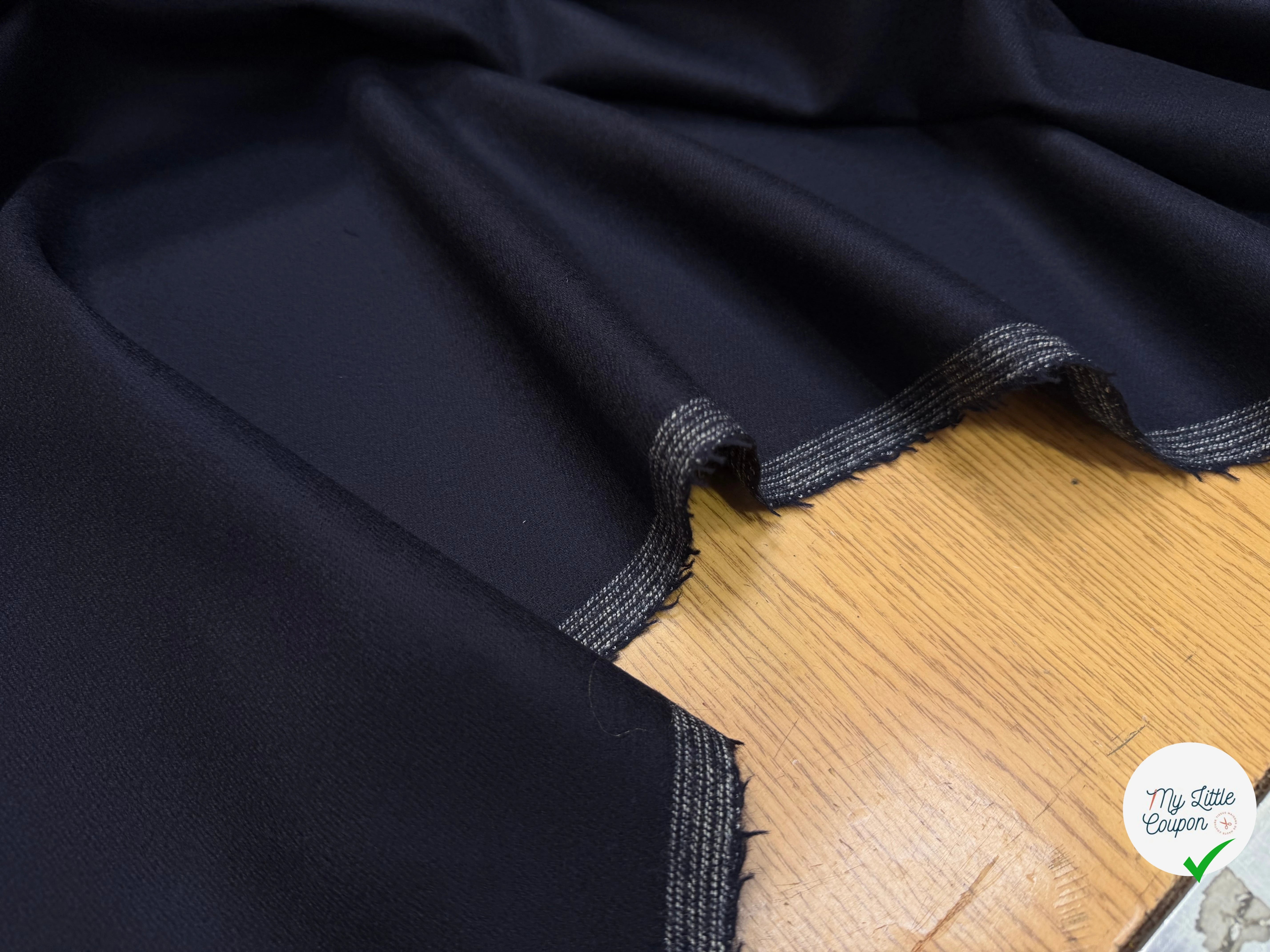 FLANELLE DE LAINE SERGÉE MARINE ULTRA CHIC - My Little Coupon