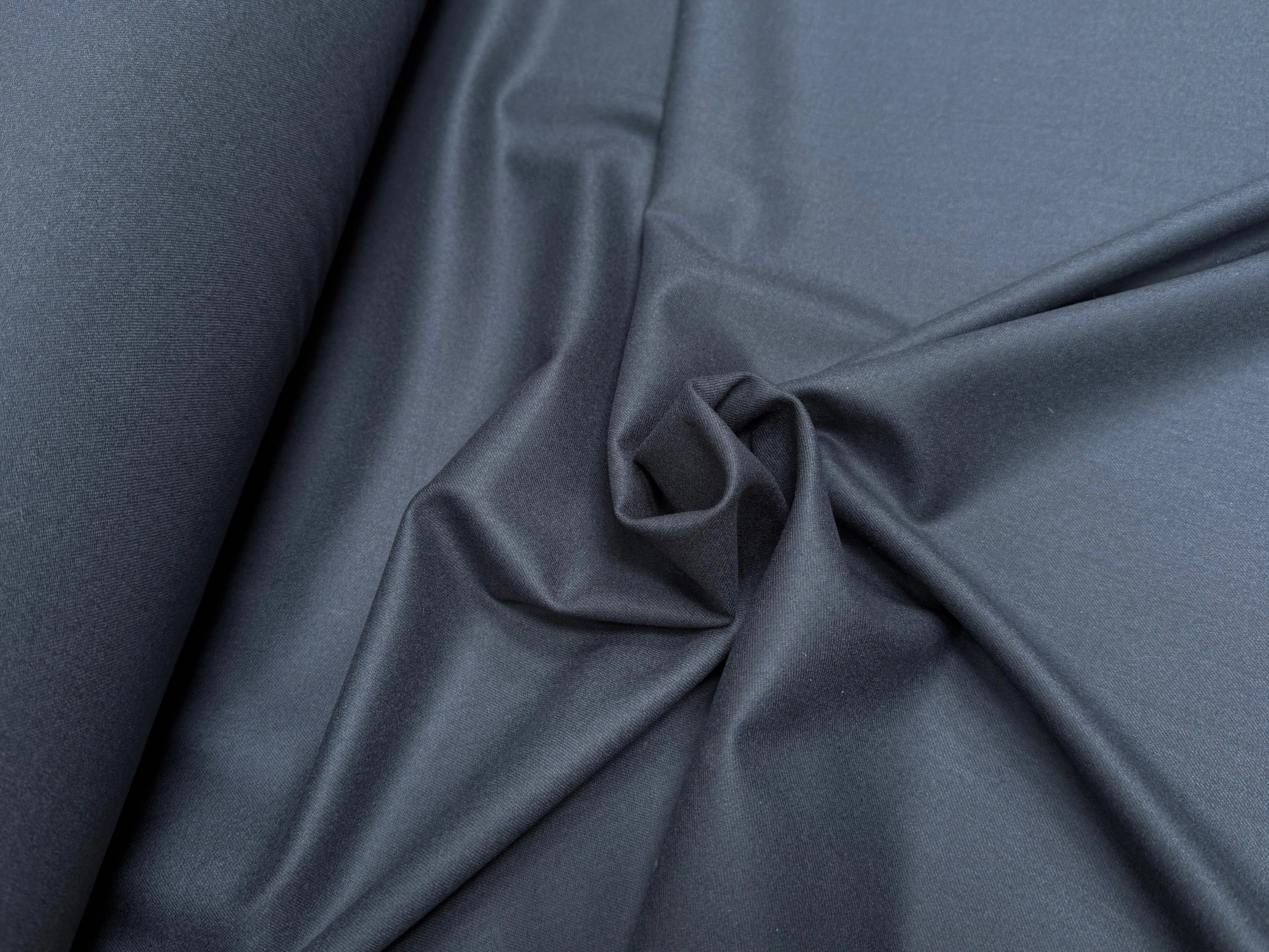 FLANELLE DE LAINE STRETCH BLEU CARBONE ULTRA BELLE - My Little Coupon