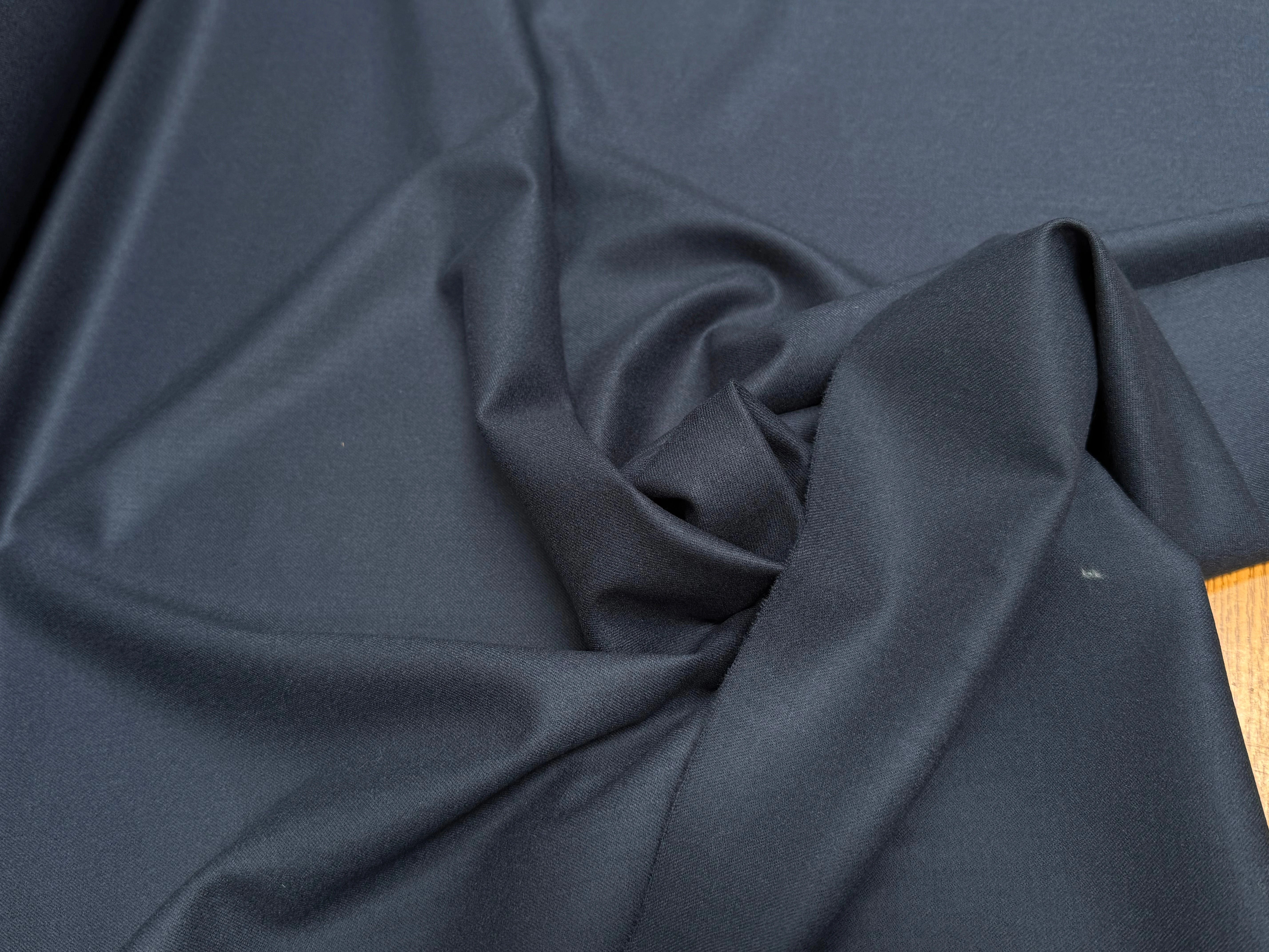 FLANELLE DE LAINE STRETCH BLEU CARBONE ULTRA BELLE - My Little Coupon