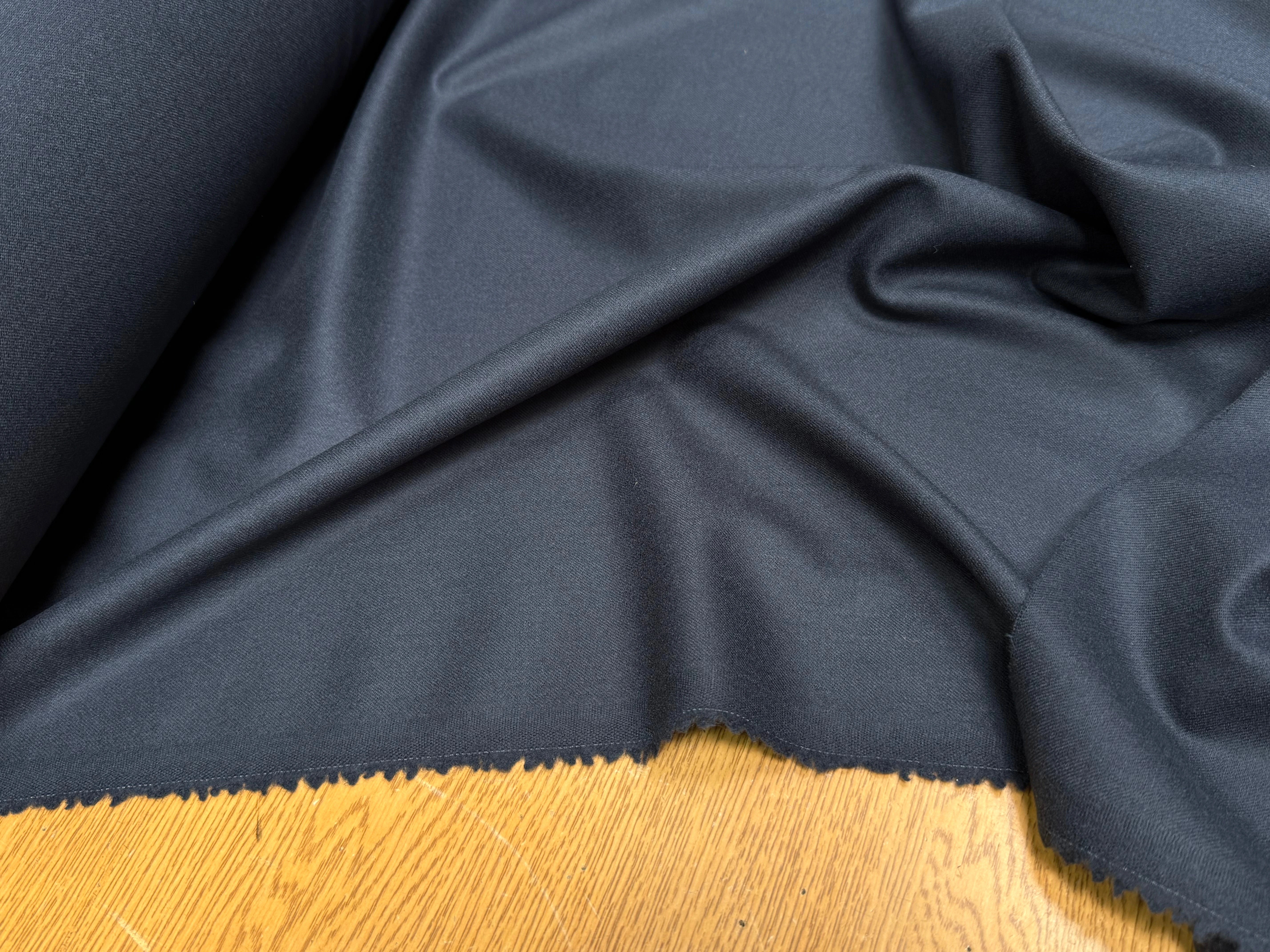 FLANELLE DE LAINE STRETCH BLEU CARBONE ULTRA BELLE - My Little Coupon