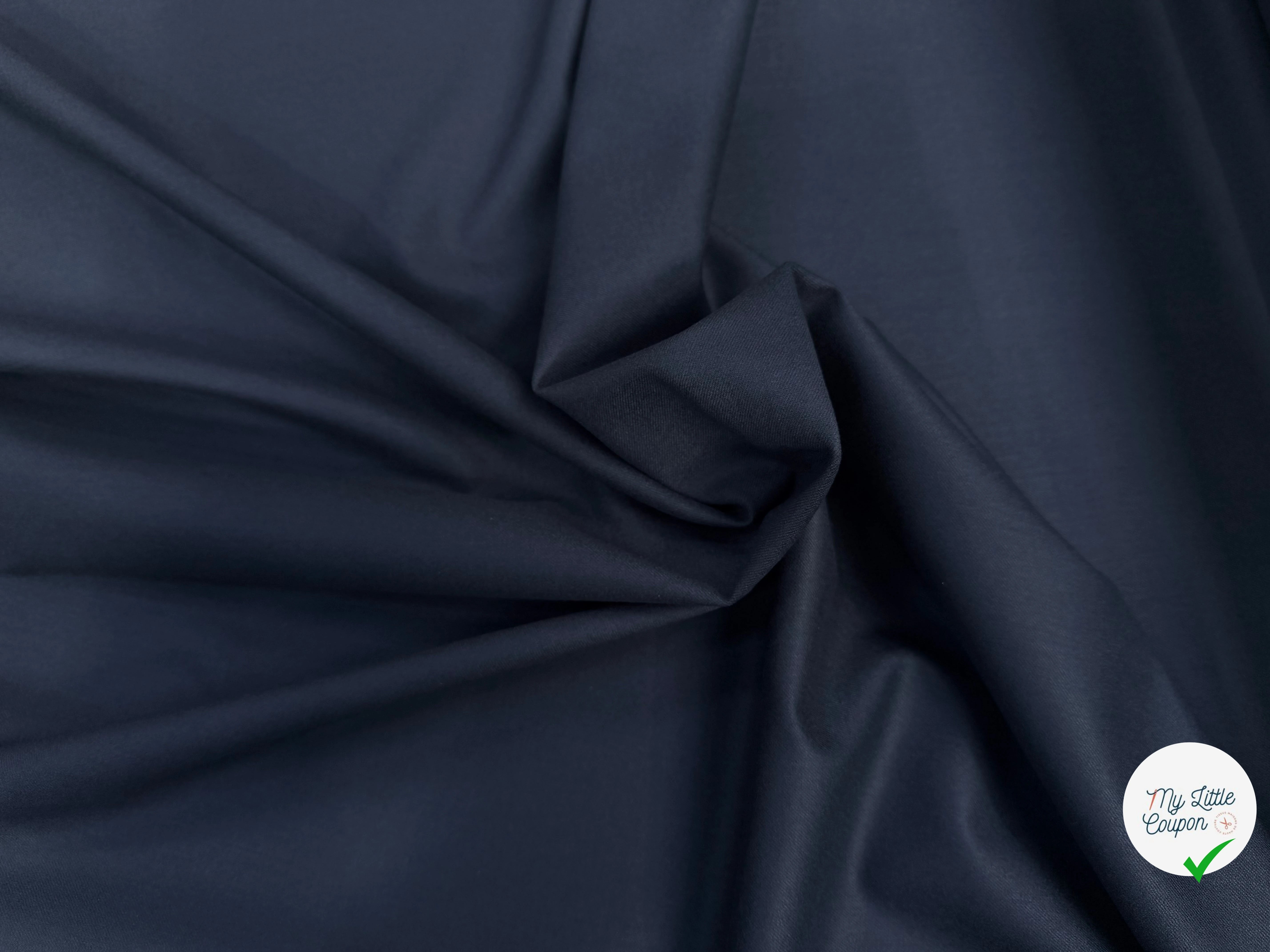 FLANELLE LAINE VIERGE SERGÉE BLEU ARDOISE 4%EA - My Little Coupon