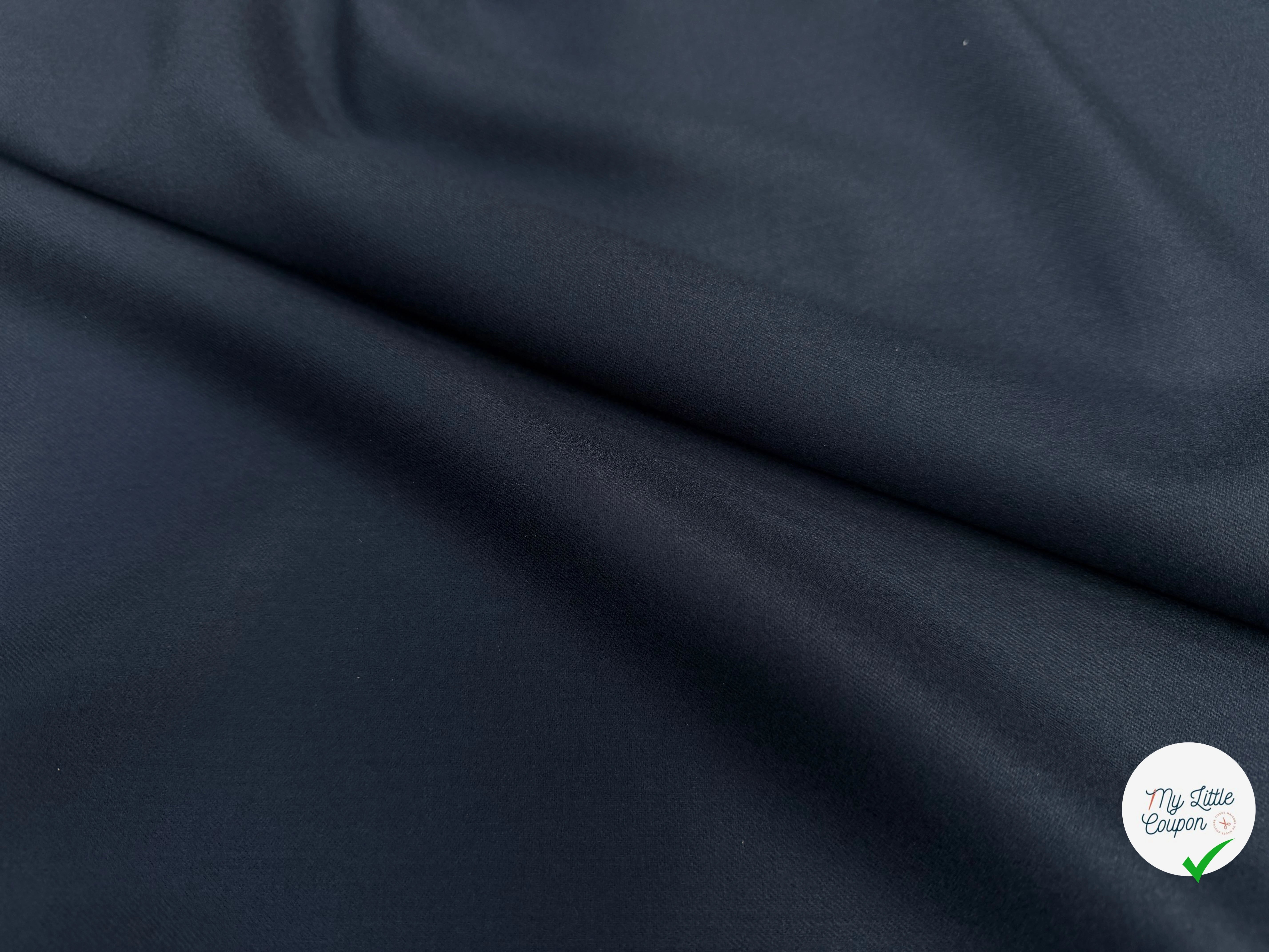 FLANELLE LAINE VIERGE SERGÉE BLEU ARDOISE 4%EA - My Little Coupon