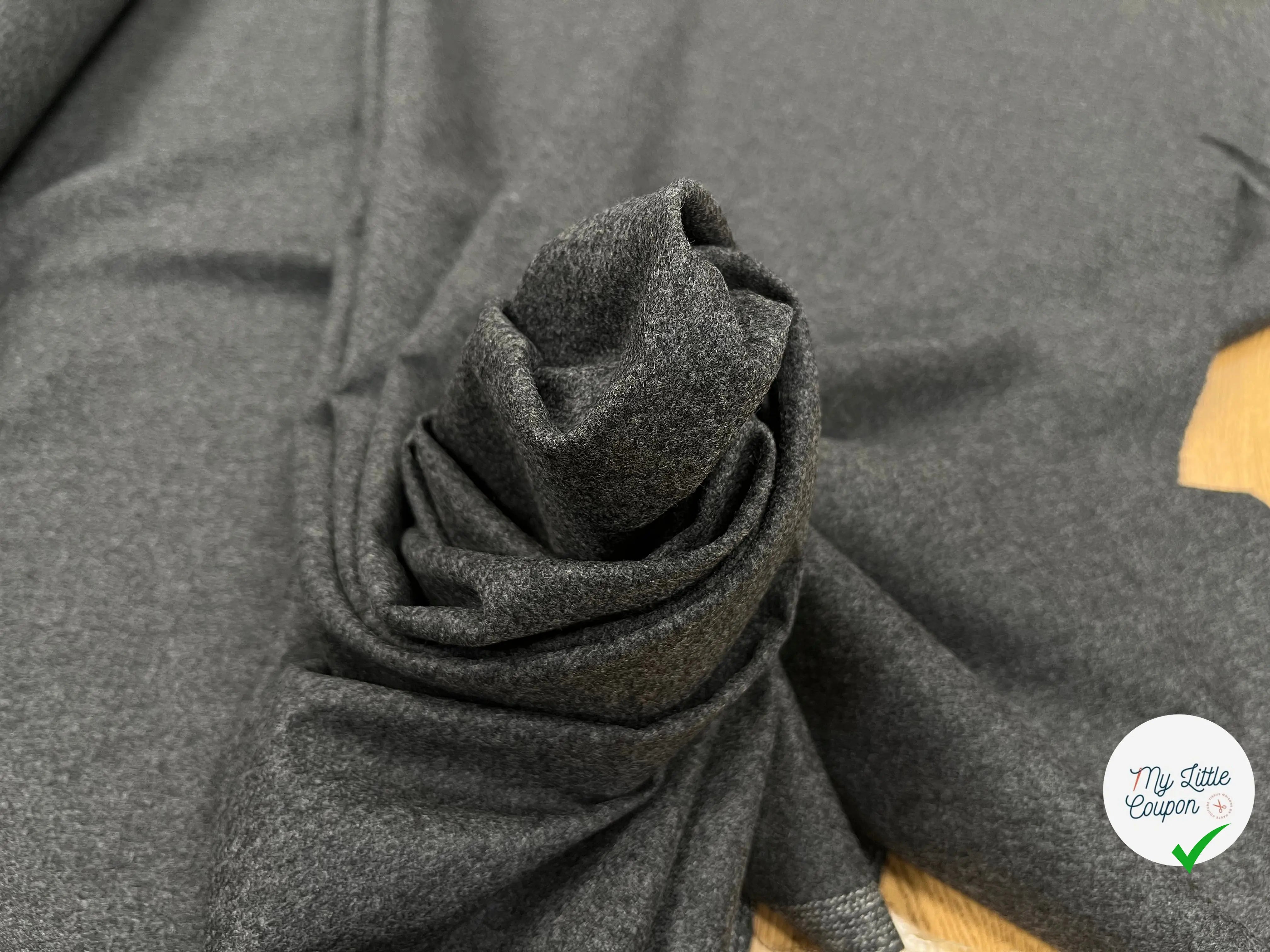 FLANELLE LOURDE DE LAINE SOUPLE GRIS - My Little Coupon