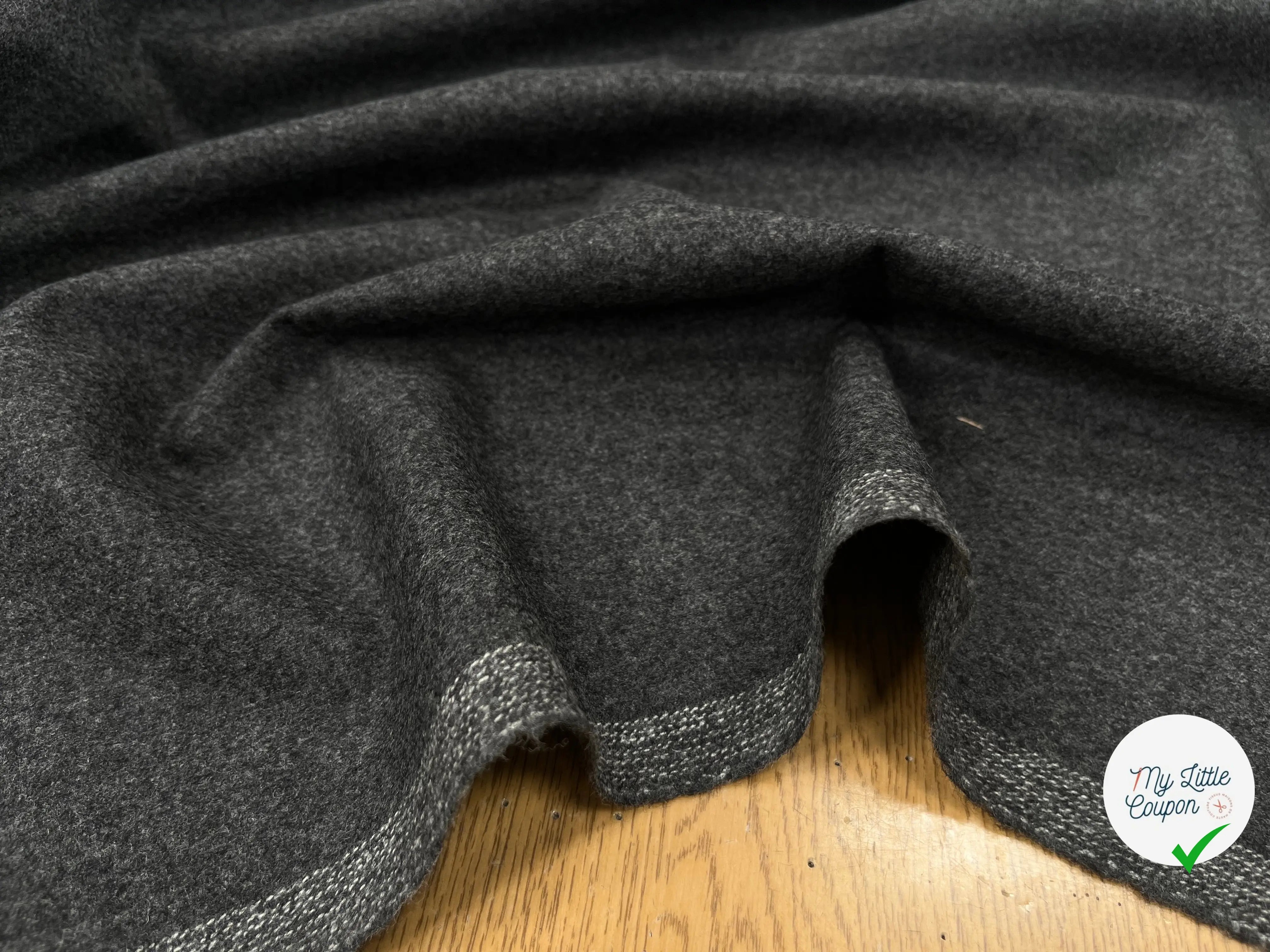 FLANELLE LOURDE DE LAINE SOUPLE GRIS - My Little Coupon