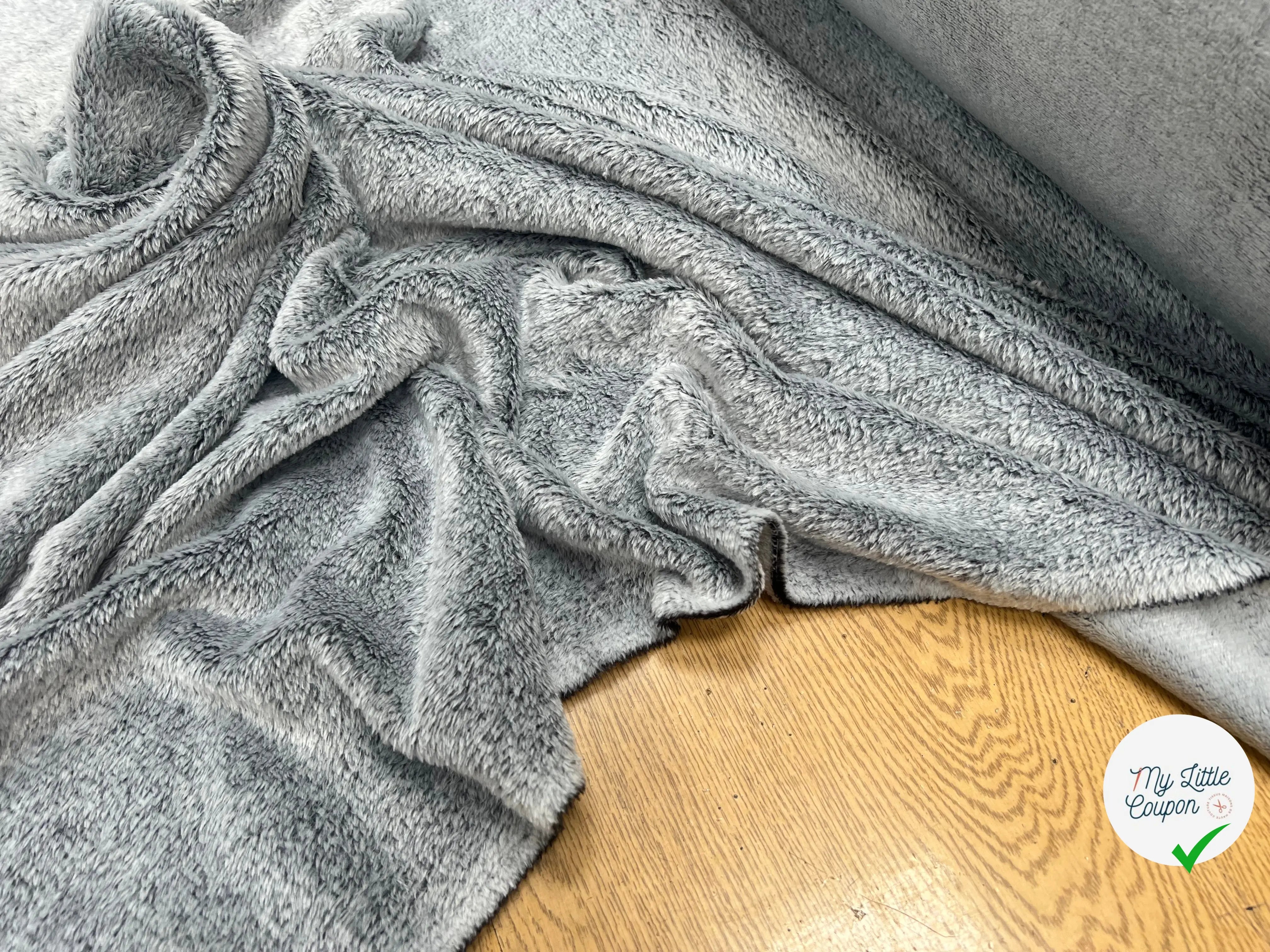 FOURRURE TOUTE DOUCE DOUBLE FACE SNOW NOIR CHINE OEKO TEX MADE IN FRANCE - My Little Coupon