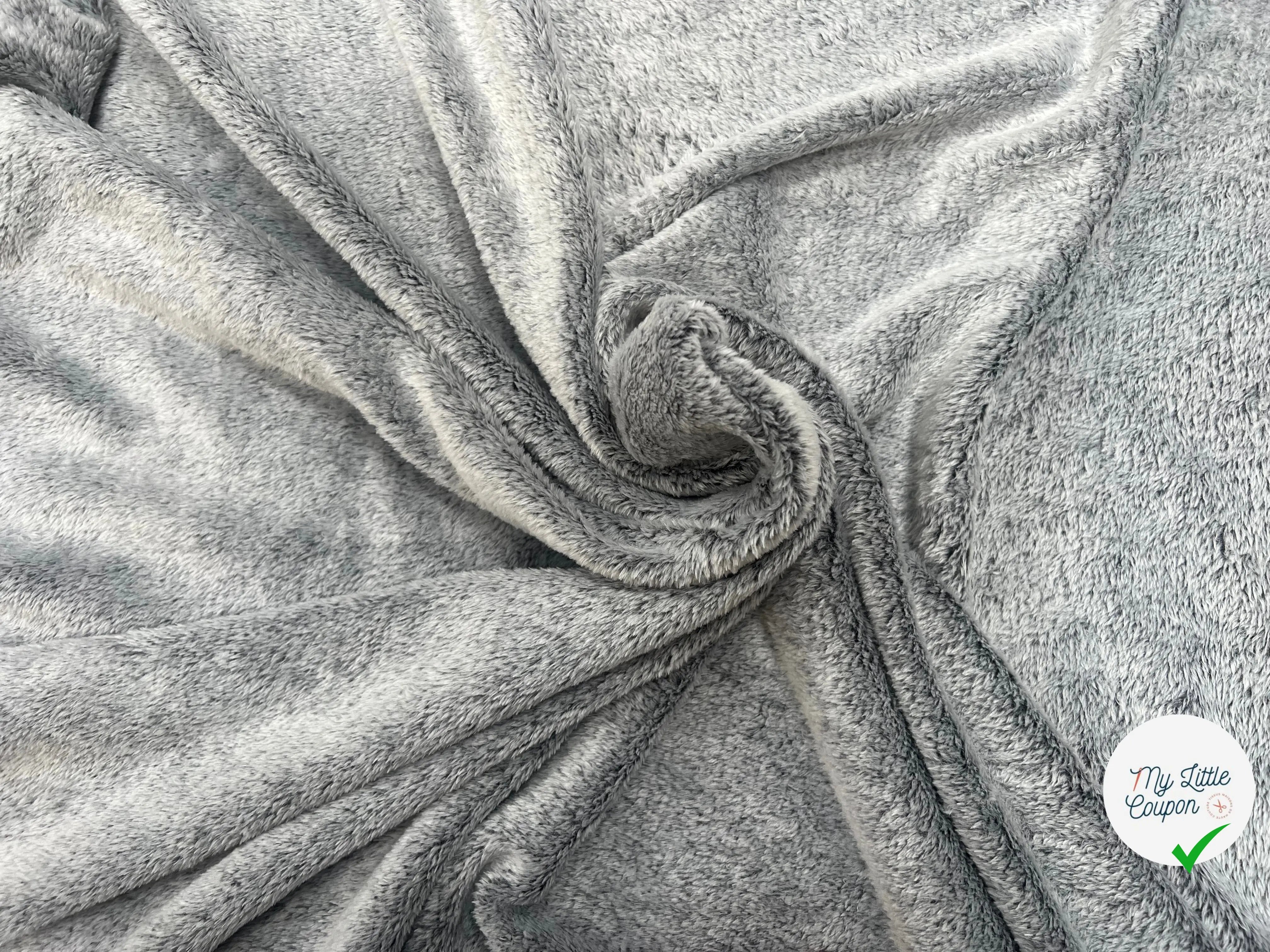 FOURRURE TOUTE DOUCE DOUBLE FACE SNOW NOIR CHINE OEKO TEX MADE IN FRANCE - My Little Coupon