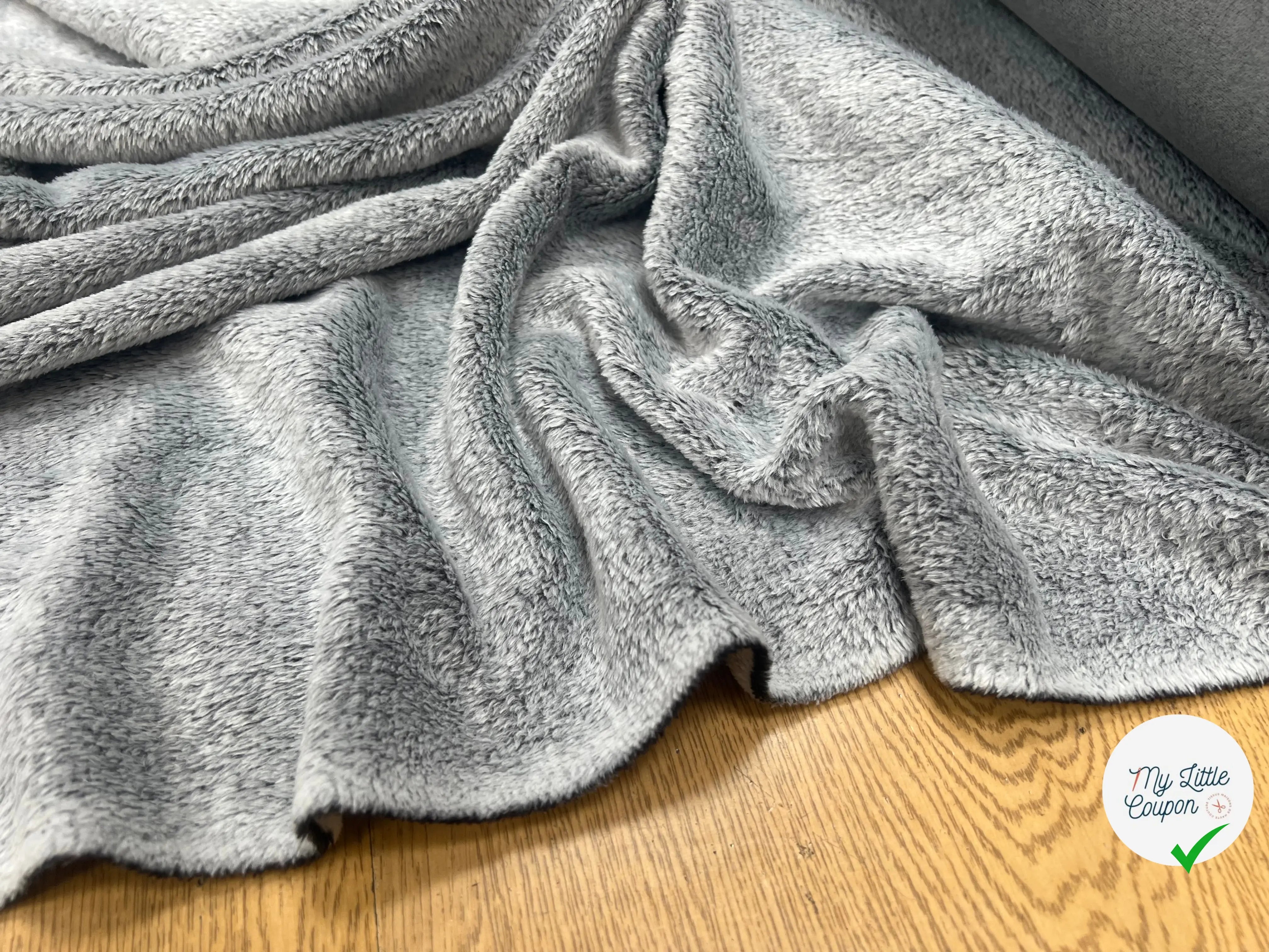 FOURRURE TOUTE DOUCE DOUBLE FACE SNOW NOIR CHINE OEKO TEX MADE IN FRANCE - My Little Coupon